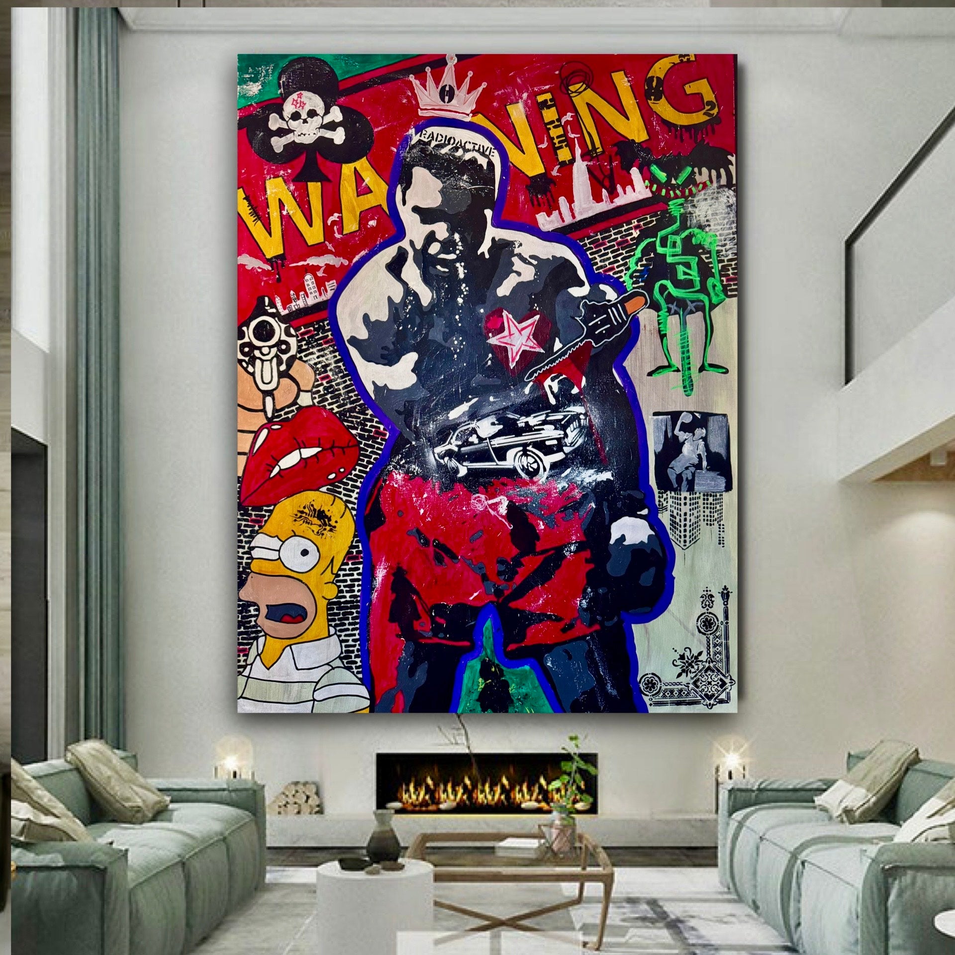 Muhammad Ali Pop Art Canvas Painting: Handmade Limited Edition Boxing Artwork, (36x48 inc)