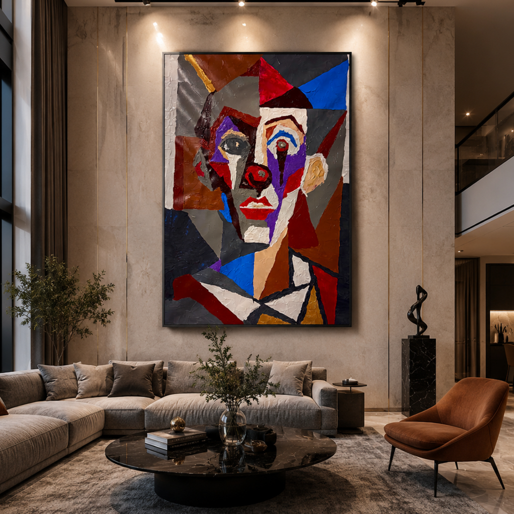 Expressionist Abstract Portrait | Original Acrylic Palette Knife & Brush Painting on 26x36 Canvas | Bold Textured Contemporary Art