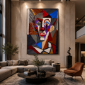 Expressionist Abstract Portrait | Original Acrylic Palette Knife & Brush Painting on 26x36 Canvas | Bold Textured Contemporary Art