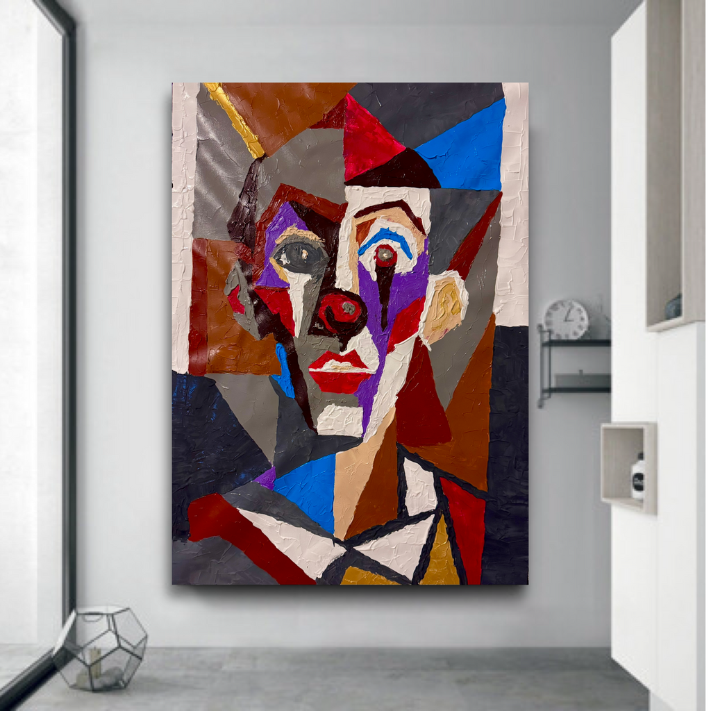 Expressionist Abstract Portrait | Original Acrylic Palette Knife & Brush Painting on 26x36 Canvas | Bold Textured Contemporary Art