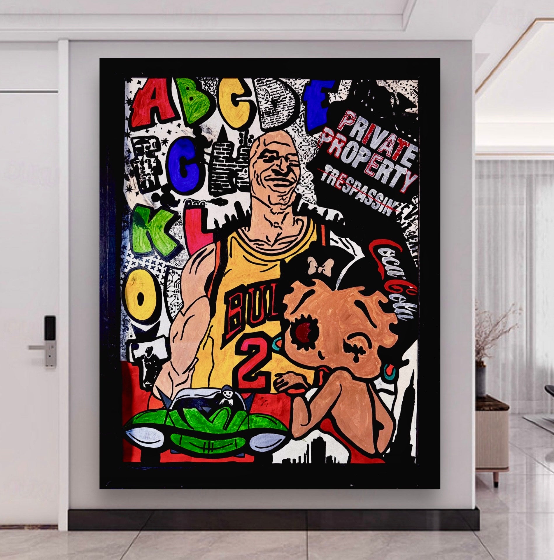 Hand-Painted Kobe Bryant Pop Art on Japanese Kraft Paper