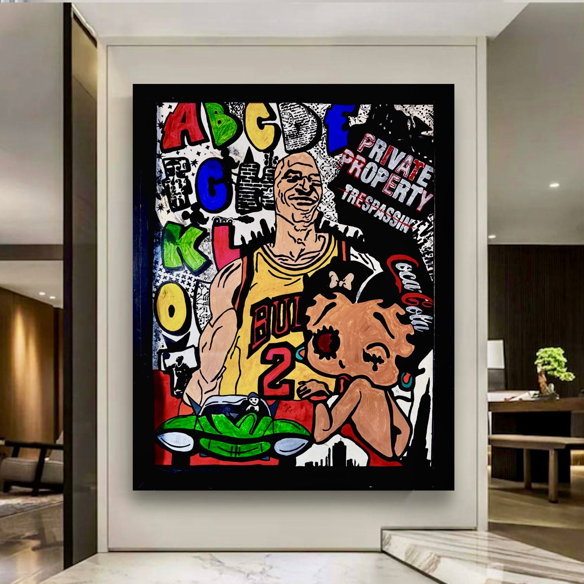 Hand-Painted Kobe Bryant Pop Art on Japanese Kraft Paper