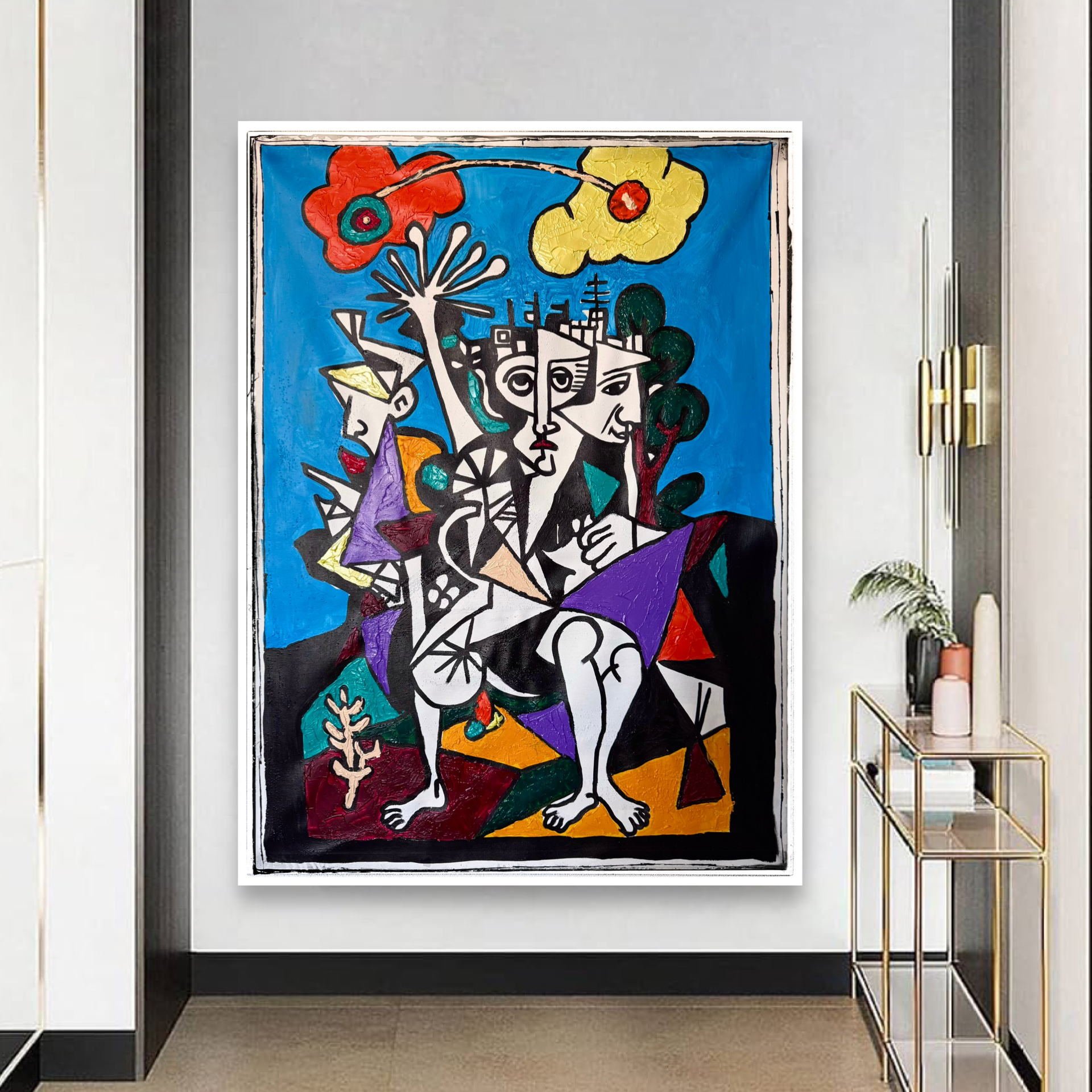 Neo-Expressionist Abstract Acrylic Painting | 26x36 Inch Textured Canvas | Hand-Painted with Palette Knife & Brush