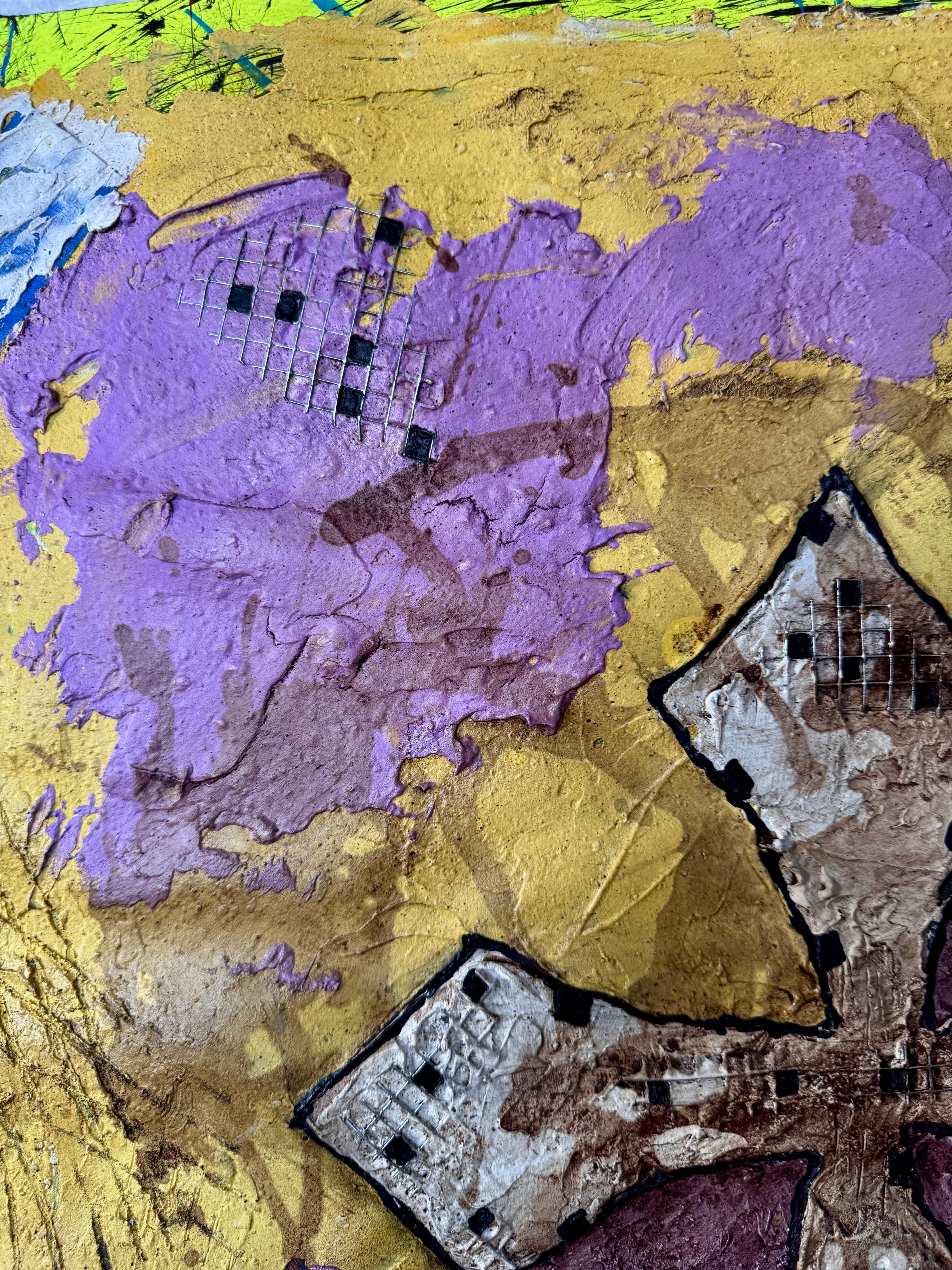 Textured Abstract Cross Art 22x28 Mixed Media Impasto Wall Decor Bold Contemporary Statement Painting