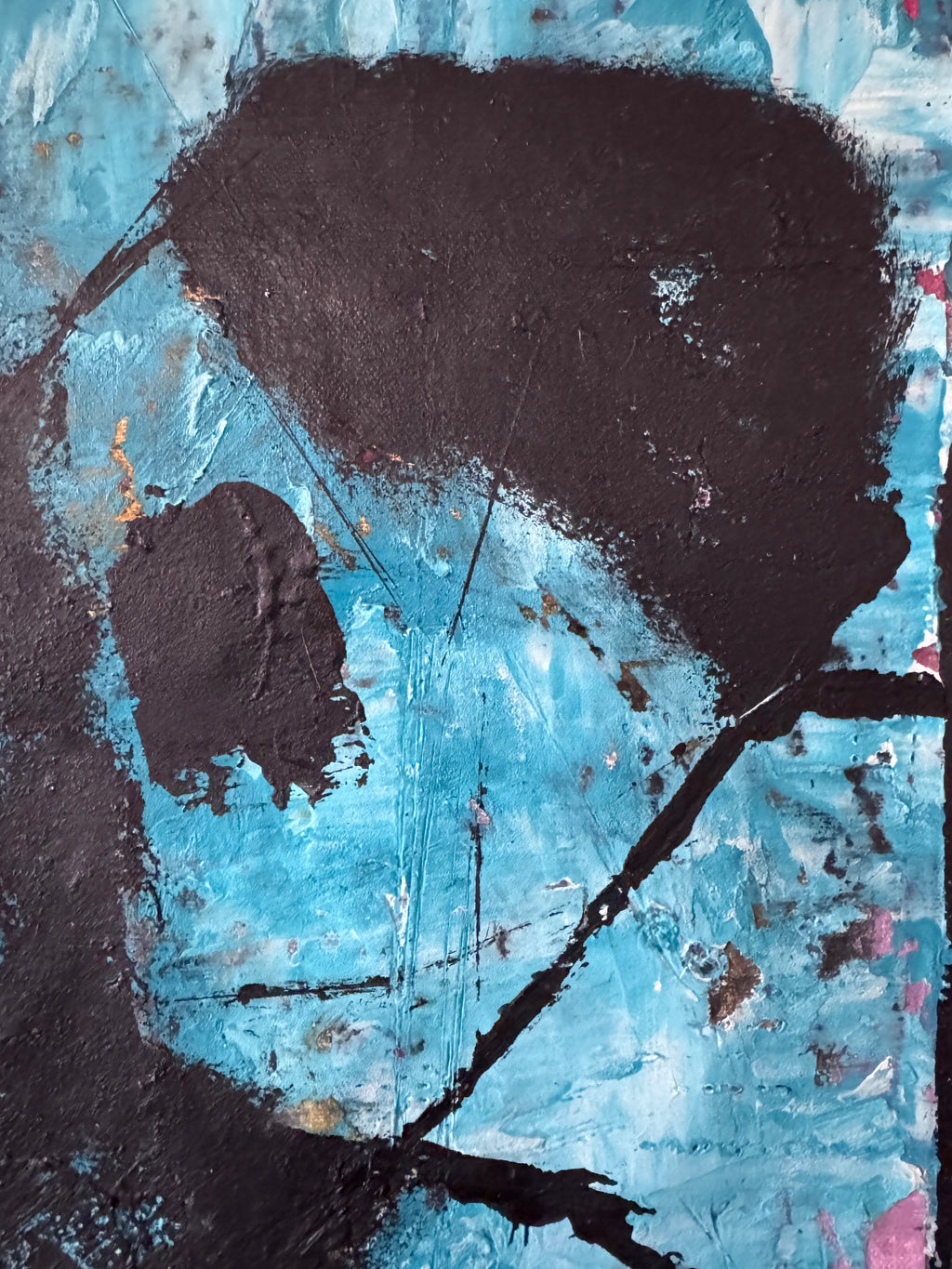 Neo-Expressionist Canvas Art 19x26 | Red Silhouette Abstract Painting, Textured Acrylic, Modern Statement Wall Decor