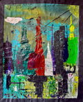 Urban Symphony: Abstract Urban Landscape (19x24 inch)