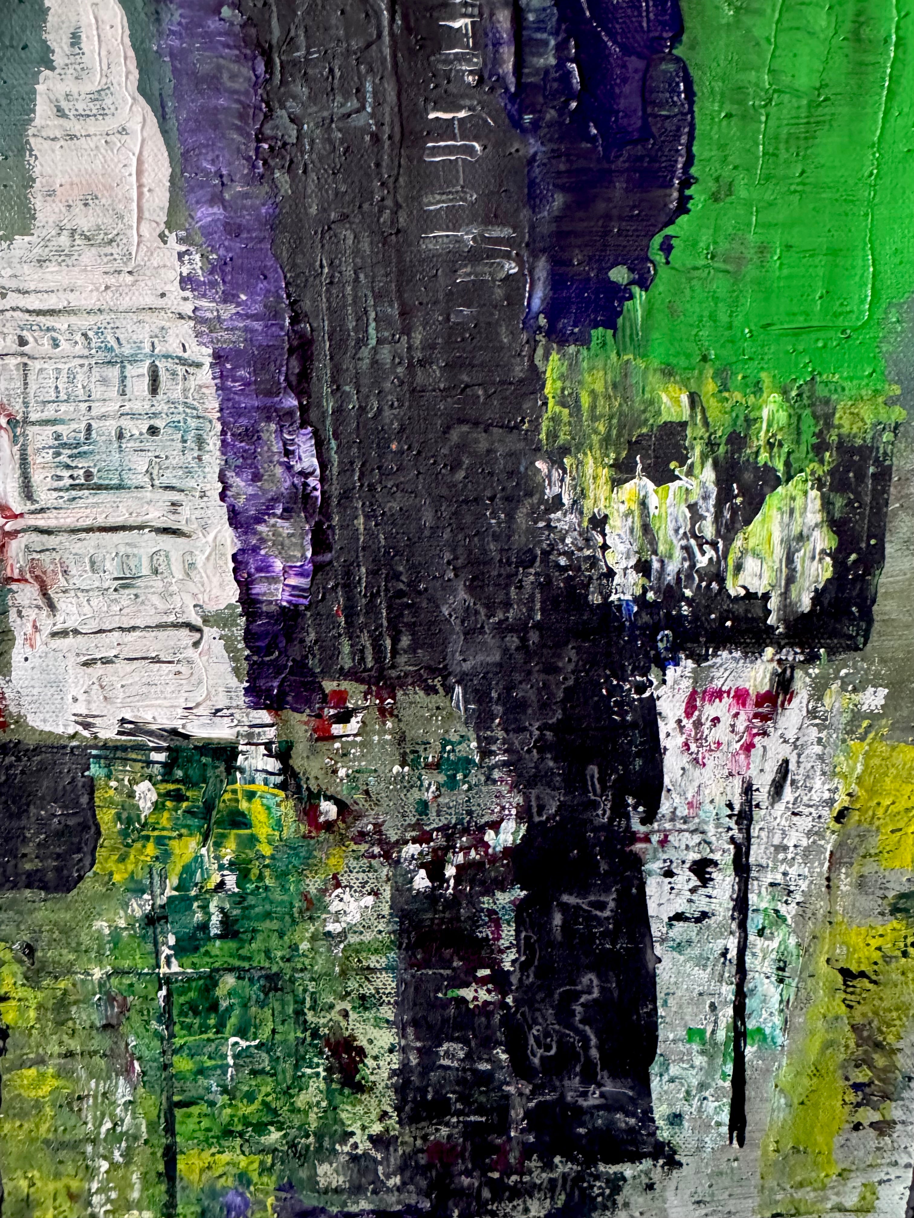 Urban Symphony: Abstract Urban Landscape (19x24 inch)