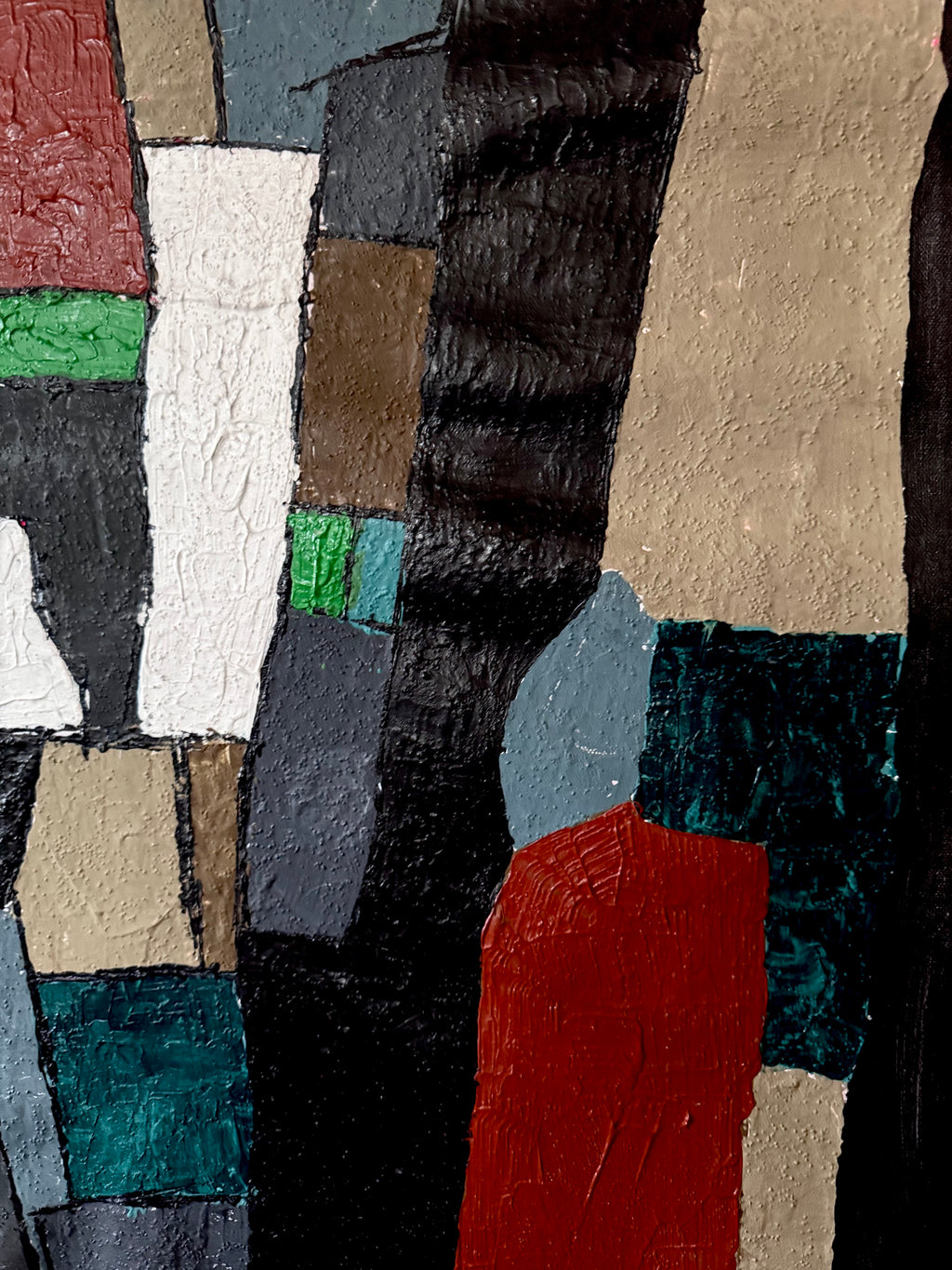 Abstract Expressionist Urban Harmony – Textured Acrylic Canvas Wall Art, Modern Contemporary Statement Painting (20x31 inch)