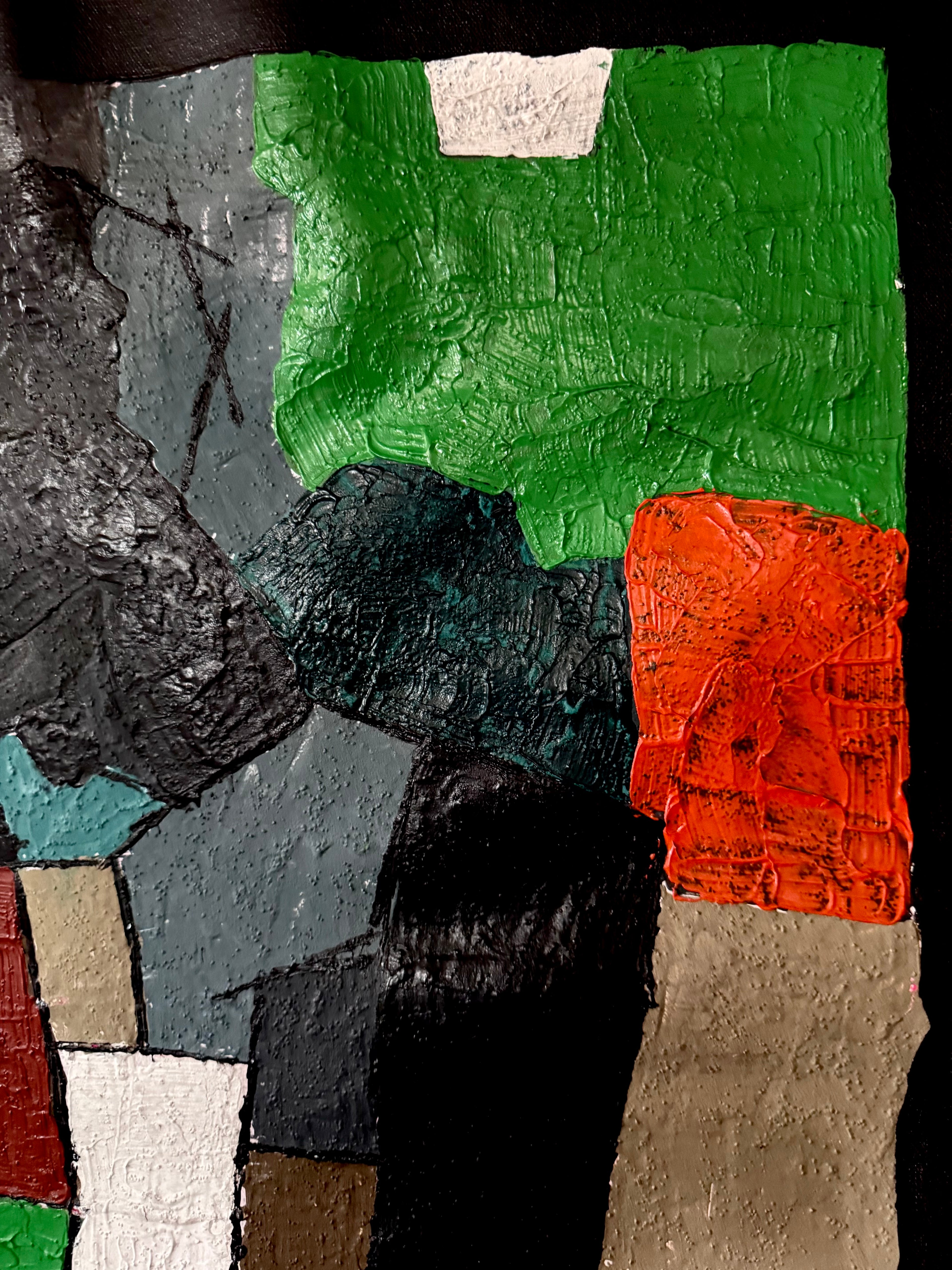 Abstract Expressionist Urban Harmony – Textured Acrylic Canvas Wall Art, Modern Contemporary Statement Painting (20x31 inch)