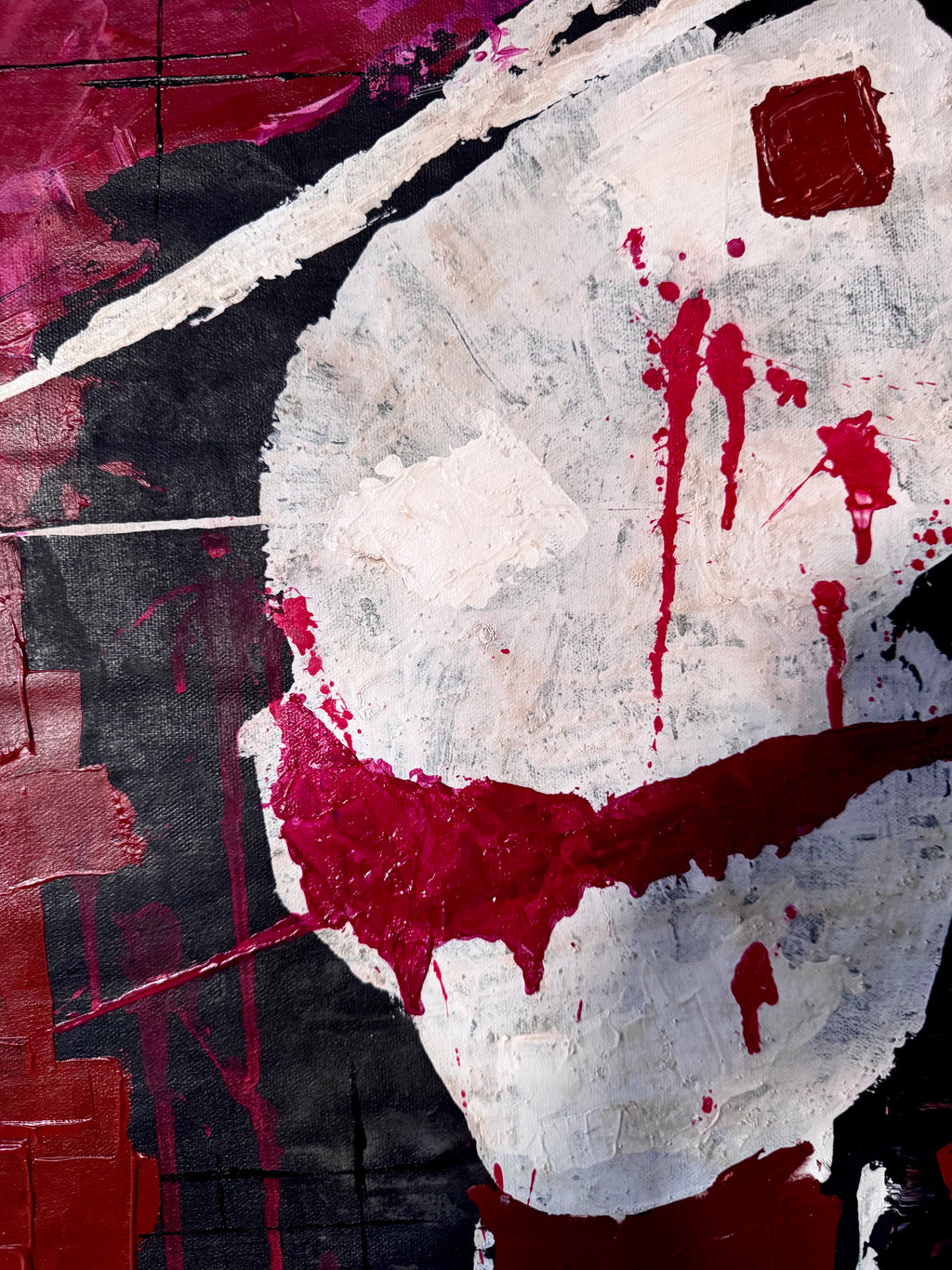 Abstract Expressionist Portrait Painting, Textured Acrylic Art (18.5x25.5 inch Canvas)