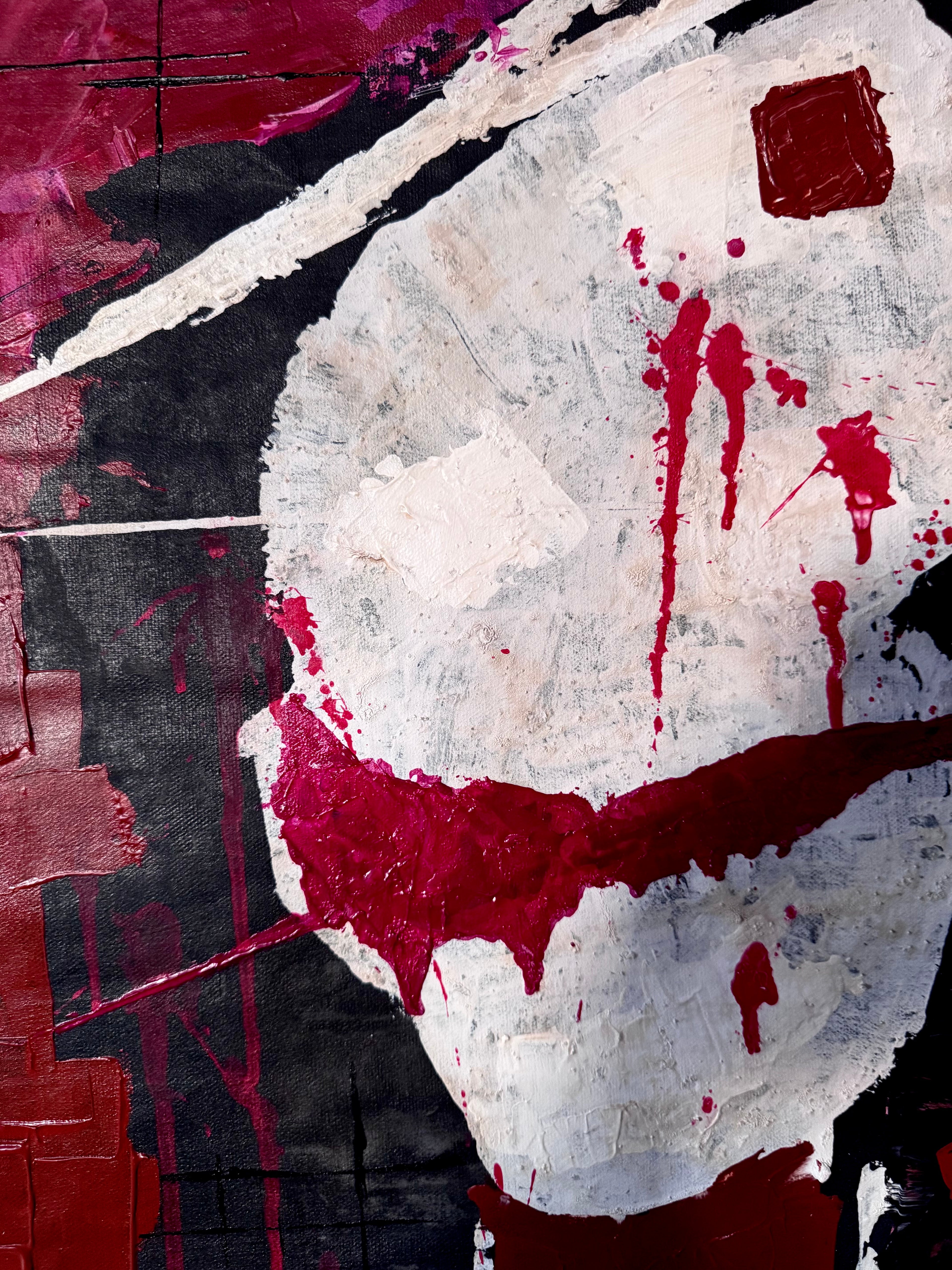 Abstract Expressionist Portrait Painting, Textured Acrylic Art (18.5x25.5 inch Canvas)