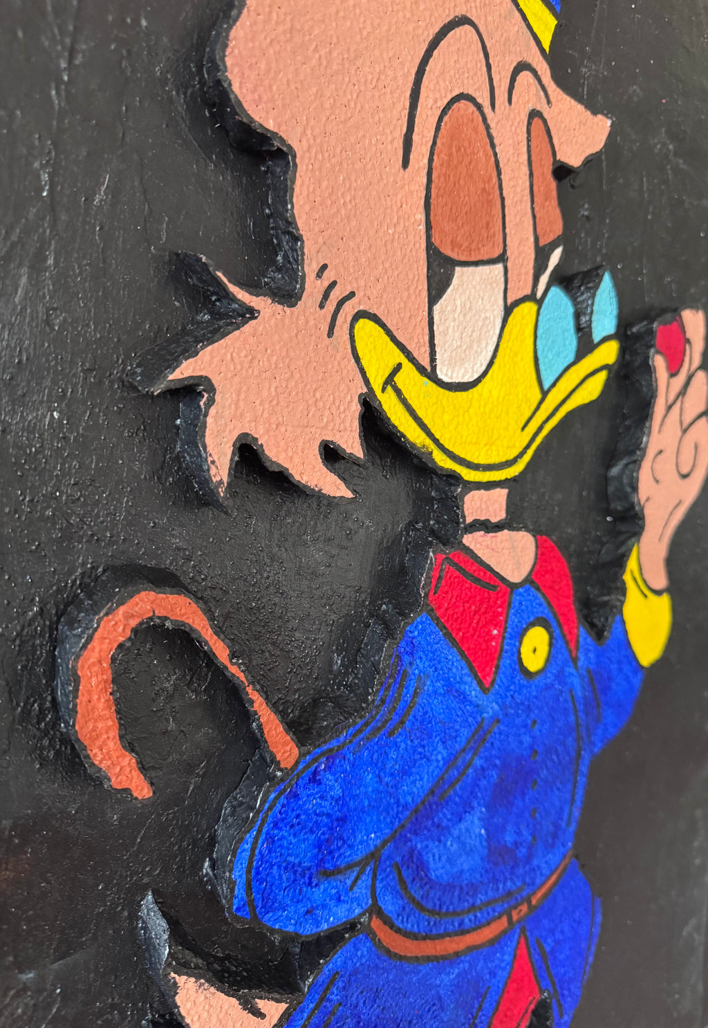 Golden Duck - Mixed Media Relief Pop Art on Textured Canvas