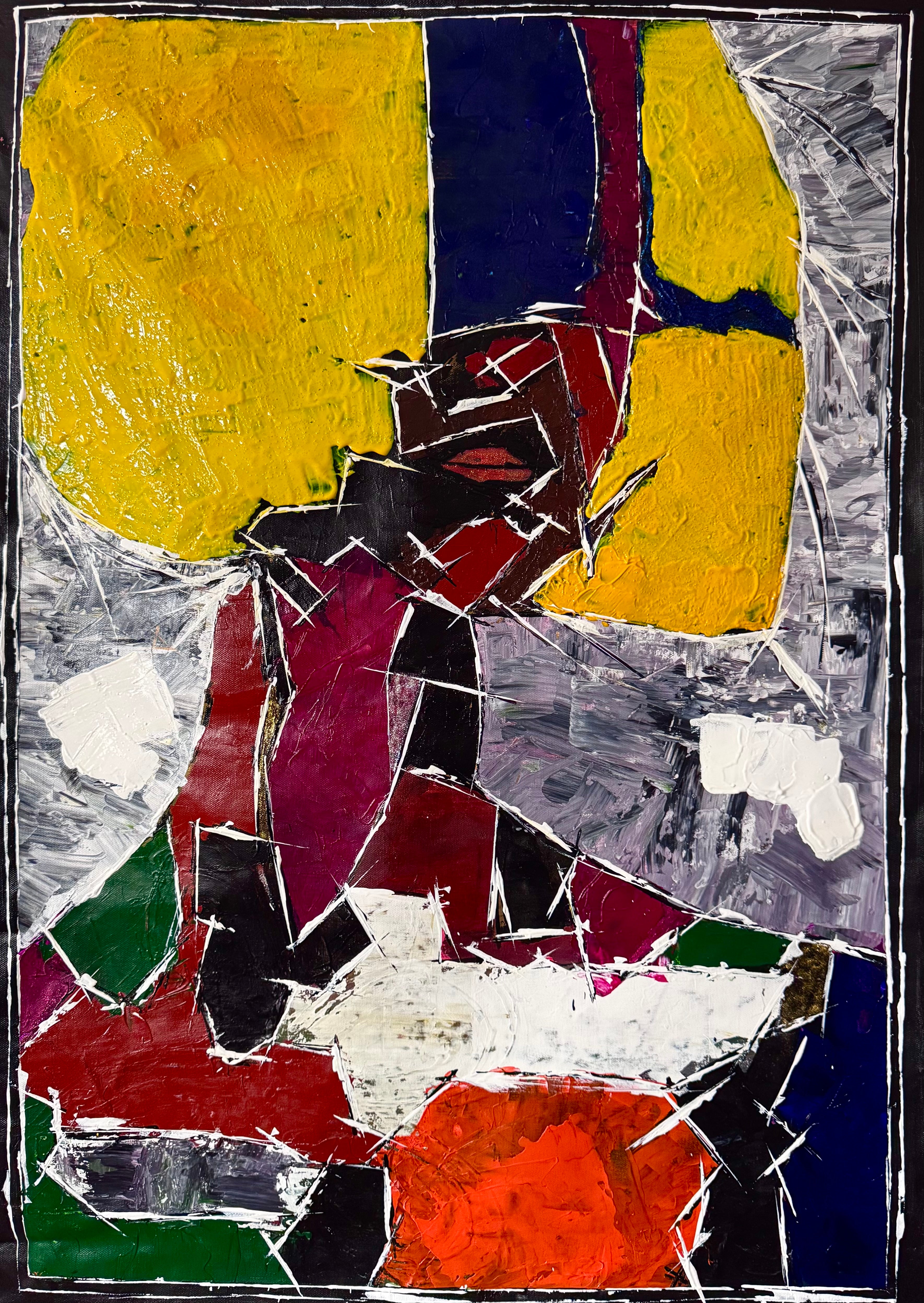 Neo Expressionist Acrylic Painting on Canvas 24x36 | Handmade Abstract Figurative Artwork with Palette Knife