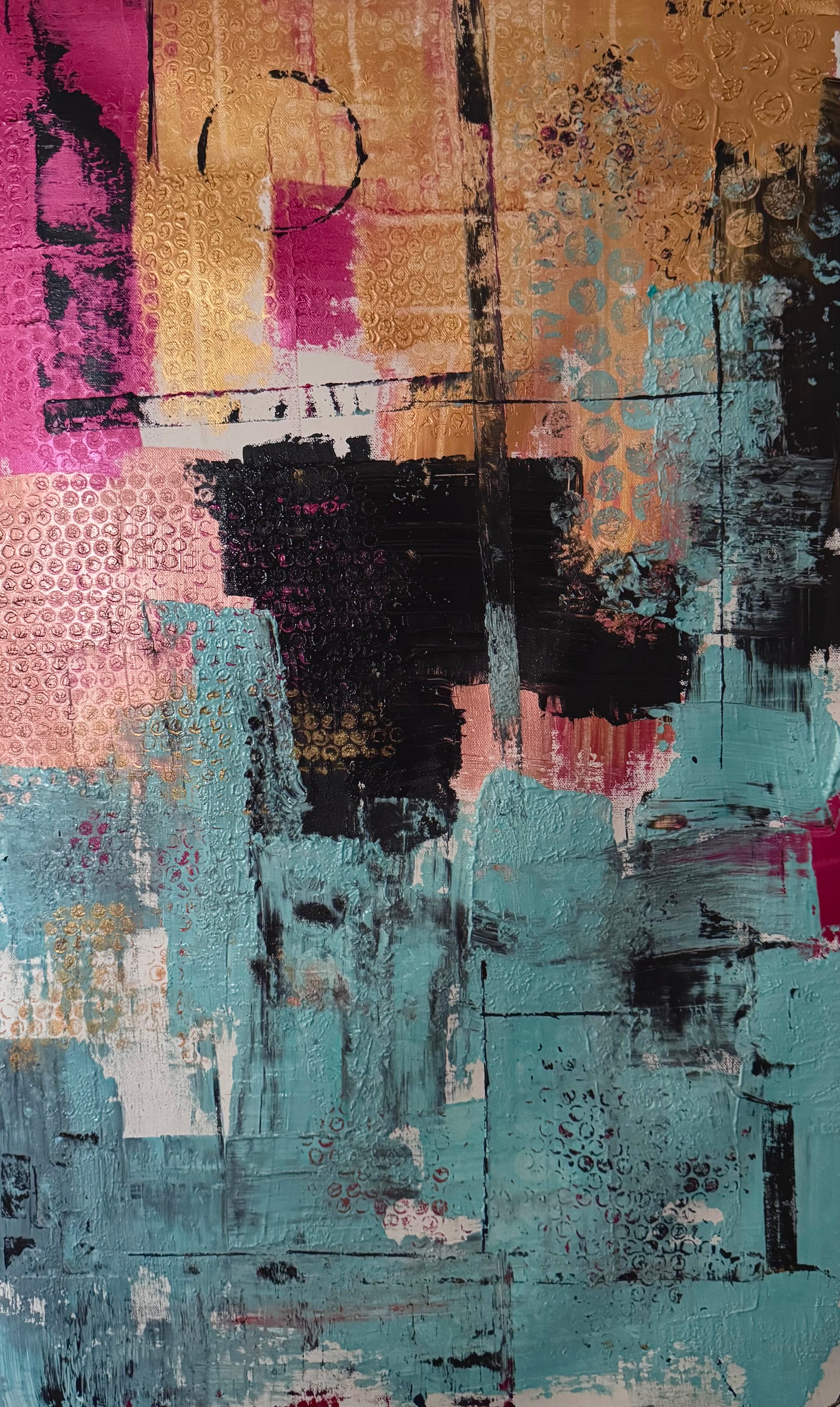 Abstract Acrylic Painting on Canvas 22x34 Inches | Textured Contemporary Wall Art | Original Modern Expressionist Artwork
