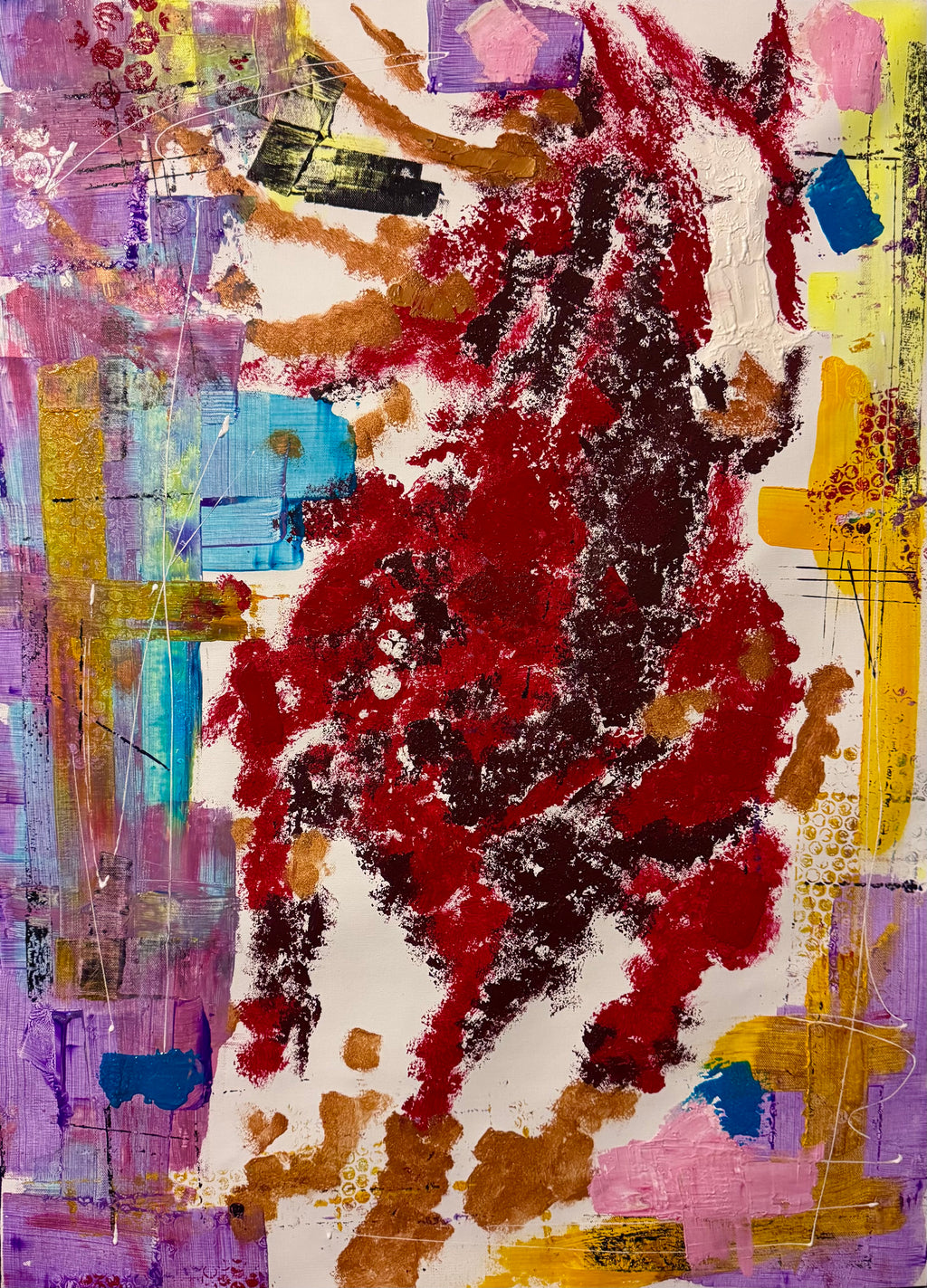 Abstract Expressionist Canvas Painting 26x36 | Original Acrylic Artwork | Palette Knife & Brush Textured Contemporary Art