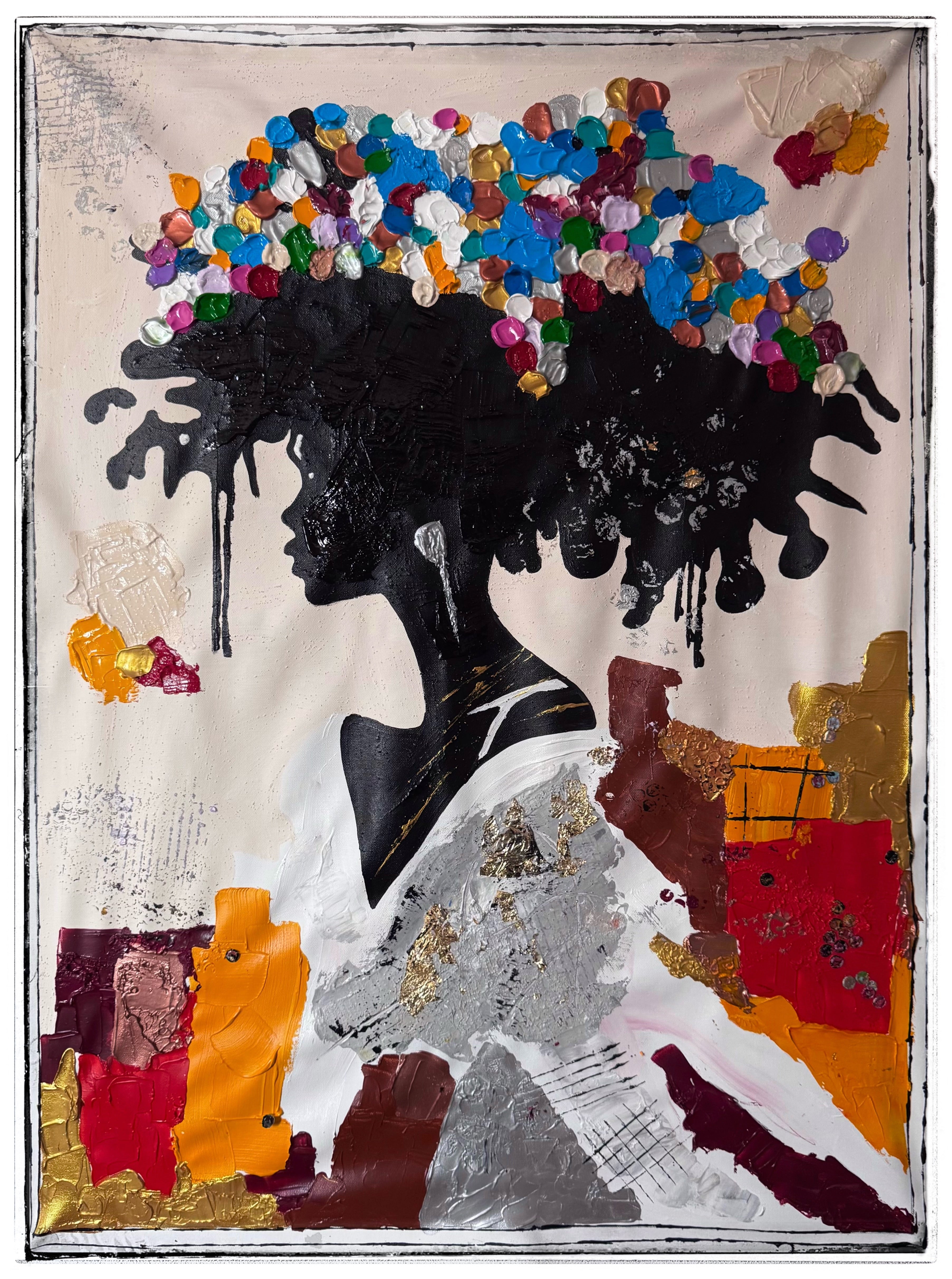Neo-Expressionist Woman | Original Abstract Acrylic Painting | Hand-Painted Textured Canvas | Palette Knife & Brush Art