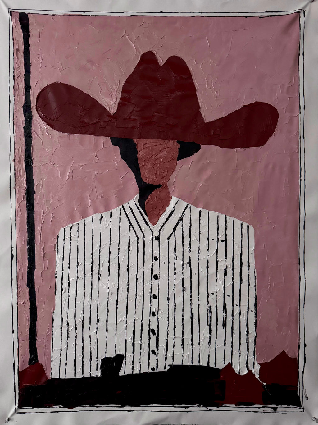 Expressionist Abstract Cowboy | 26x36” Acrylic on Canvas | Hand-Painted with Palette Knife & Brush | One-of-a-Kind Artwork