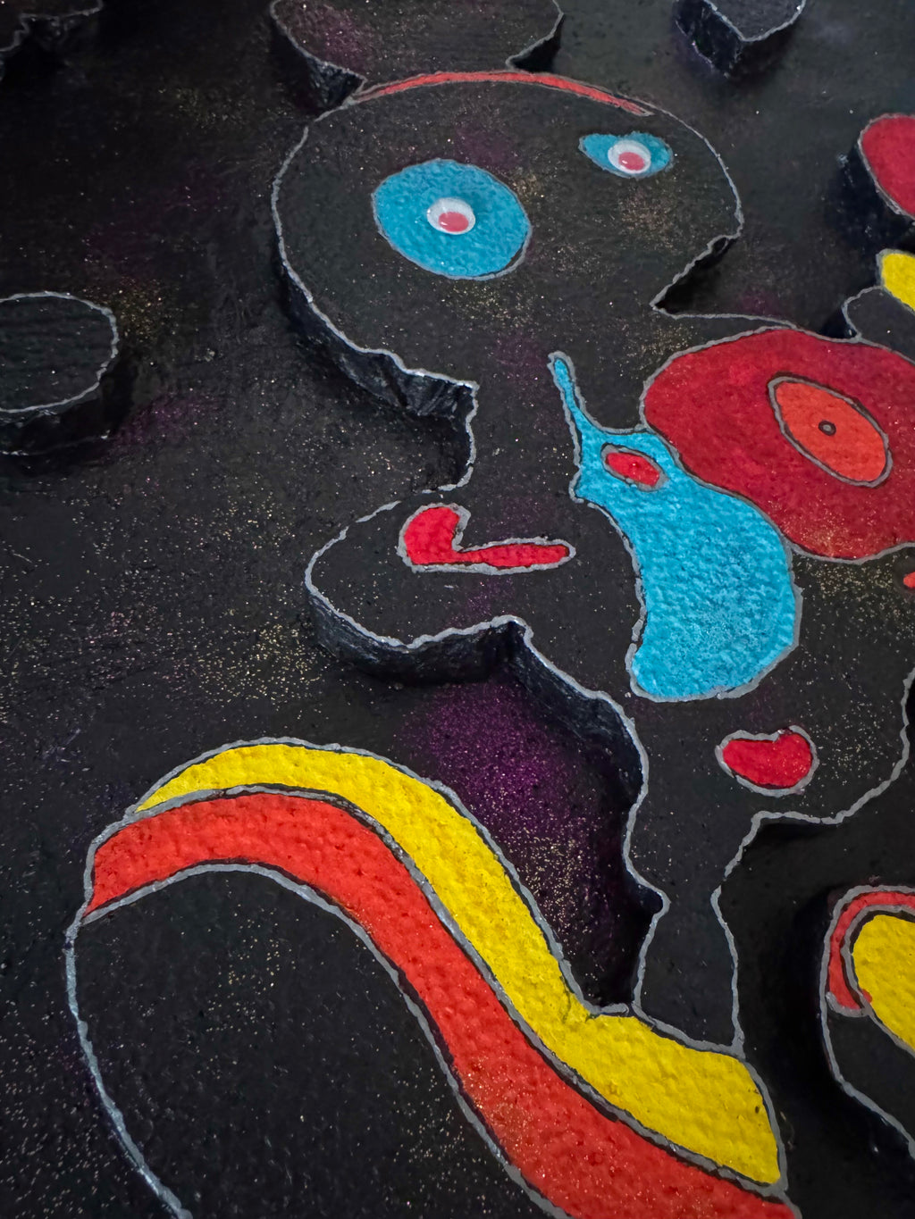 Textured Pop Art Character Painting on Canvas | Mixed Media Abstract Wall Art | Handmade Original Artwork (19x31 inch)