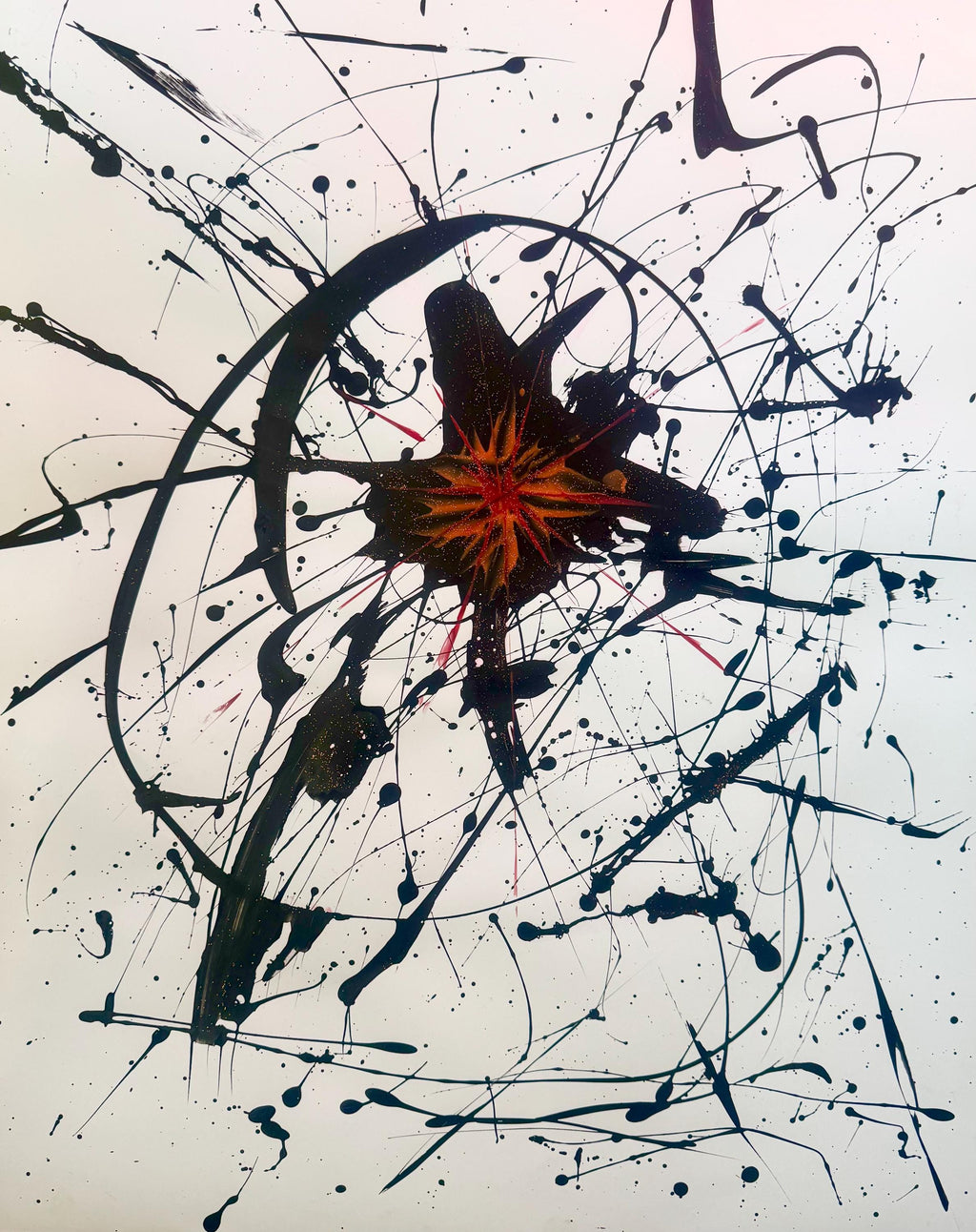 Handmade Abstract Expressionist Painting, Original Acrylic Art, Not a Print (22x28 inch)