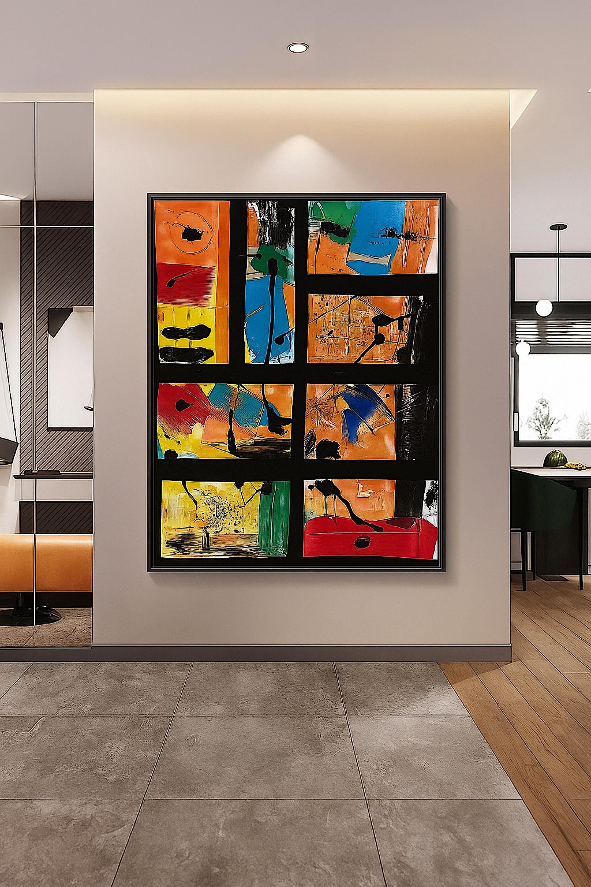 Handmade Abstract Acrylic Painting, Bold Colors, Expressionist Art, Not a Print (22x28 inch)