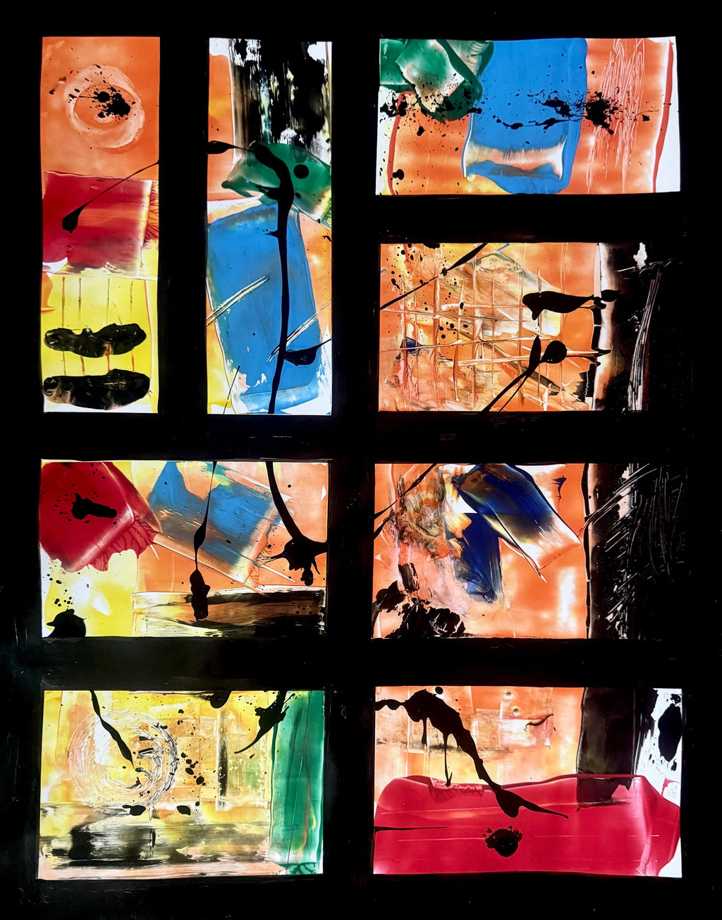 Handmade Abstract Acrylic Painting, Bold Colors, Expressionist Art, Not a Print (22x28 inch)