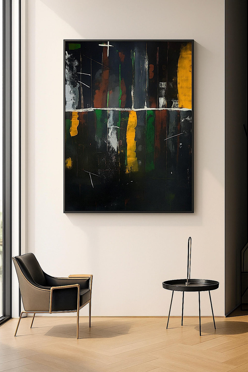 Handmade Textured Acrylic Abstract Painting, Modern Wall Art, Not a Print (22x28 inch)