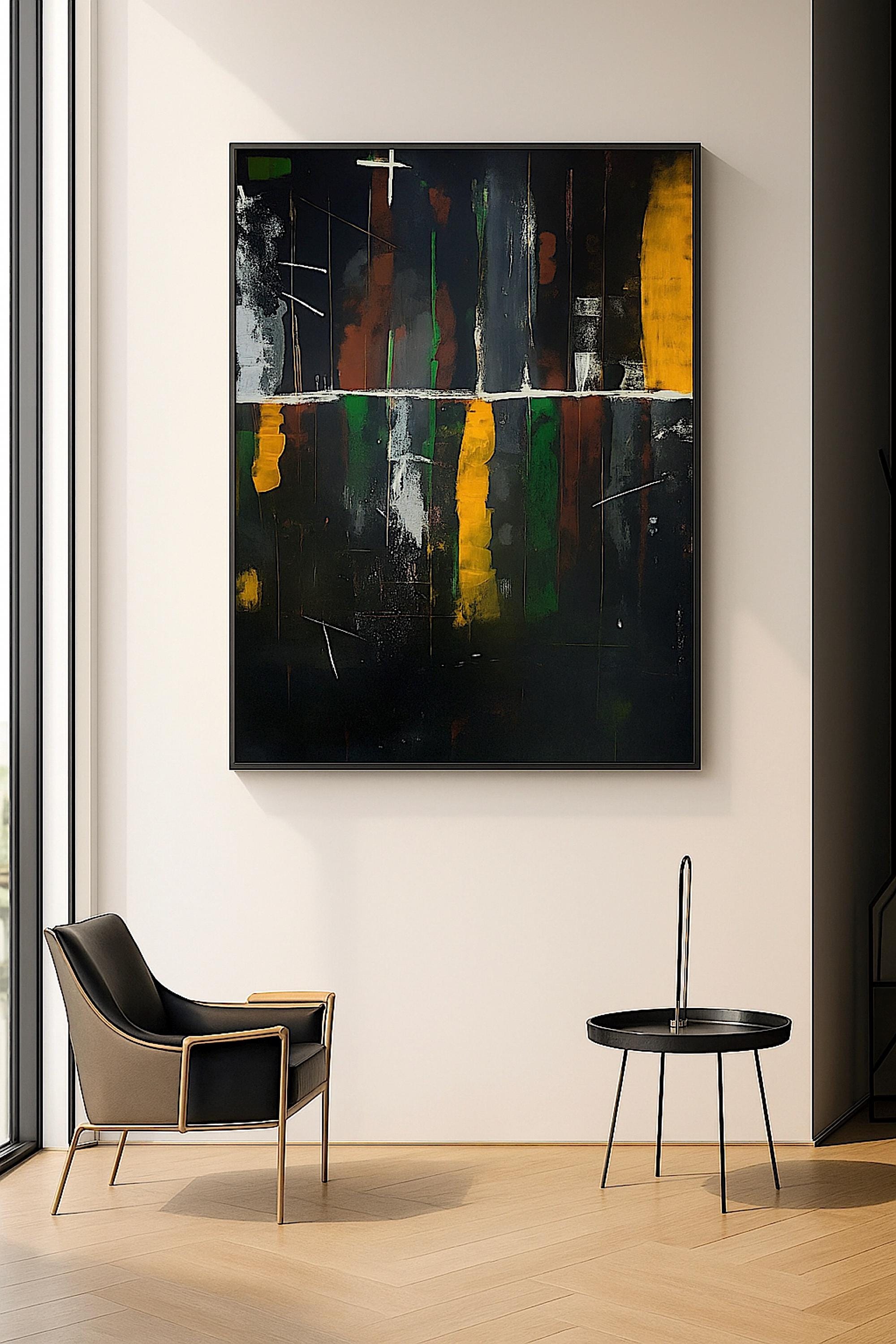 Handmade Textured Acrylic Abstract Painting, Modern Wall Art, Not a Print (22x28 inch)