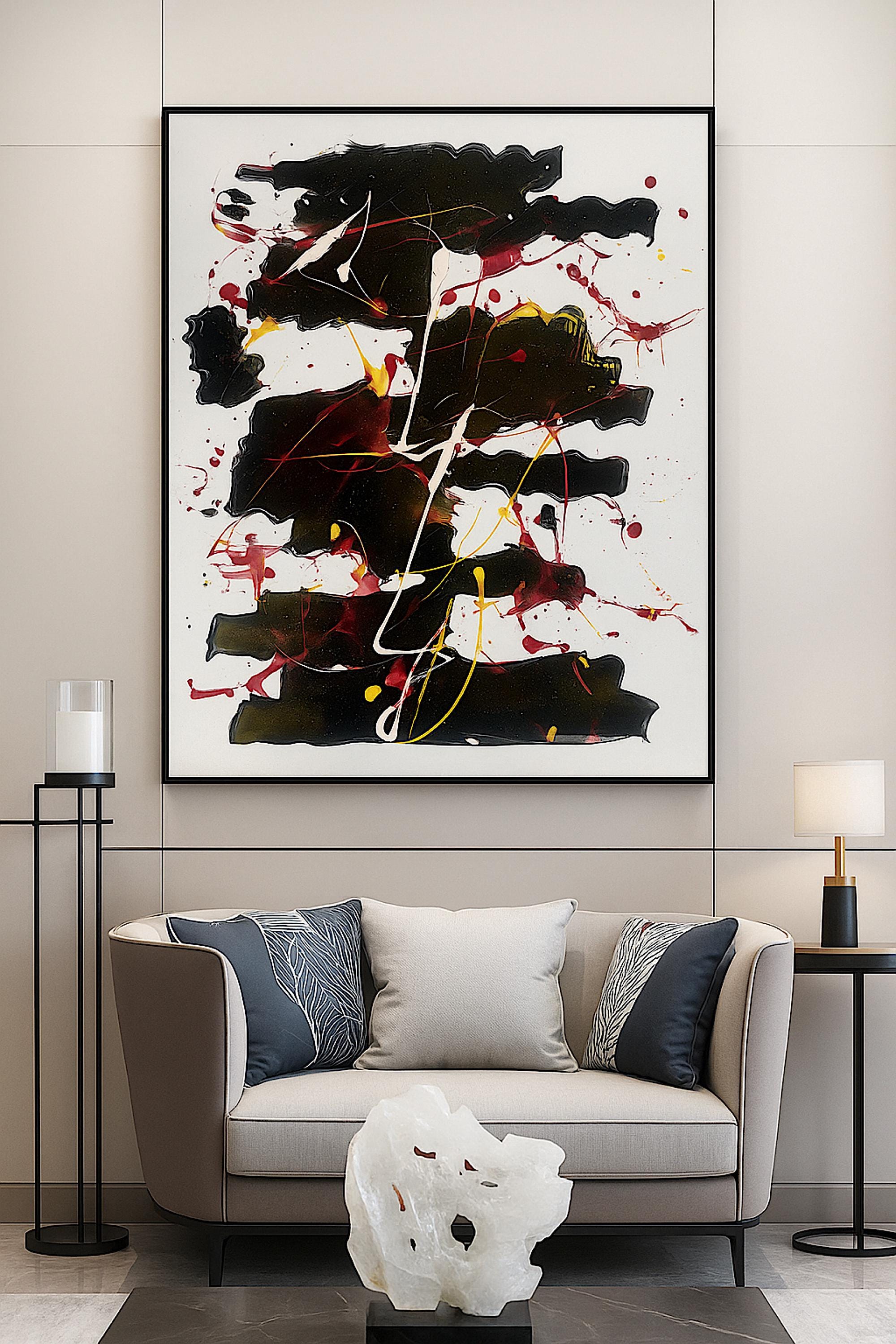 Handmade Acrylic Abstract Painting, Modern Wall Art, Not a Print (22x28 inch)