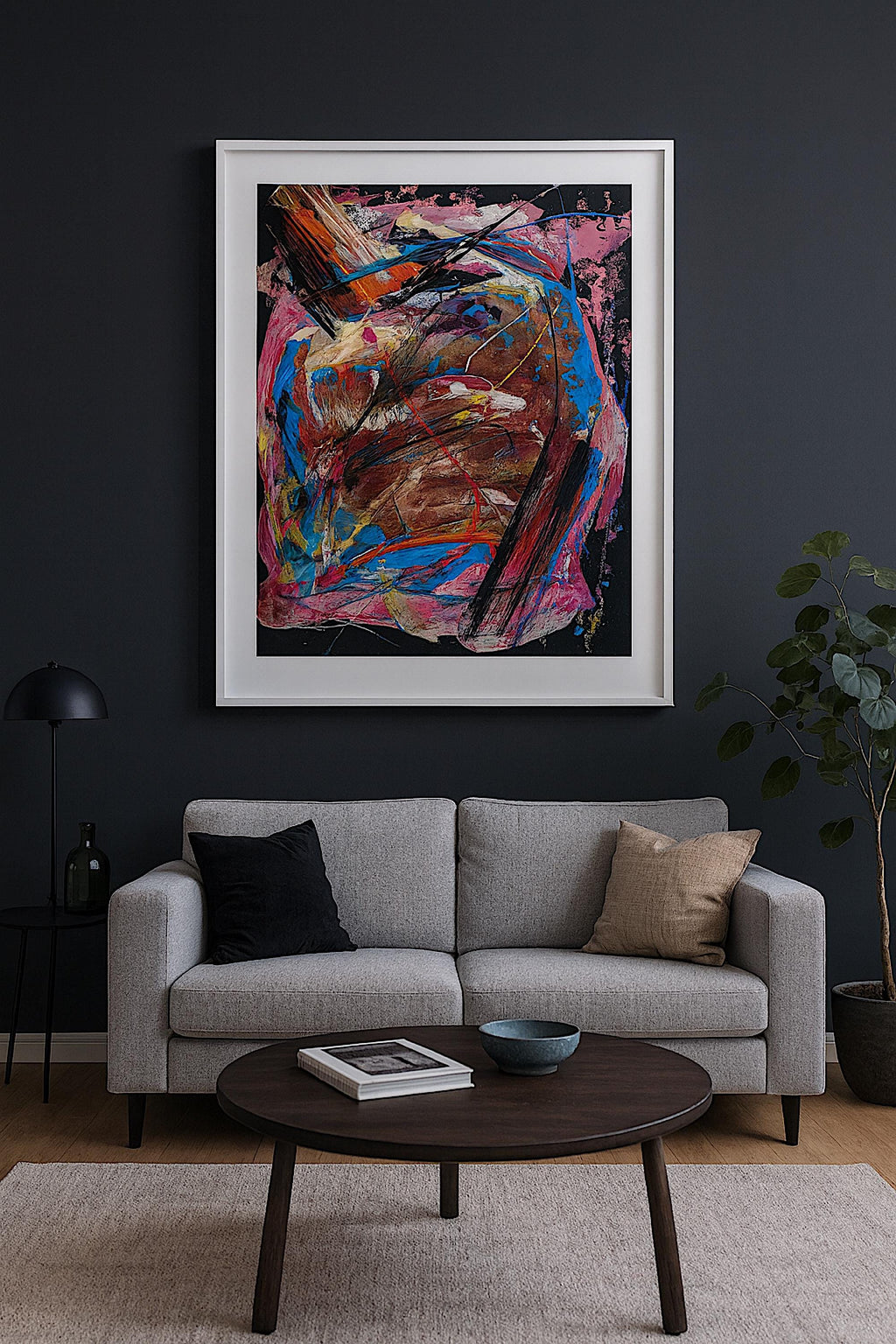 Handmade Abstract Acrylic Painting, Expressionist Wall Art (22x28 inch)