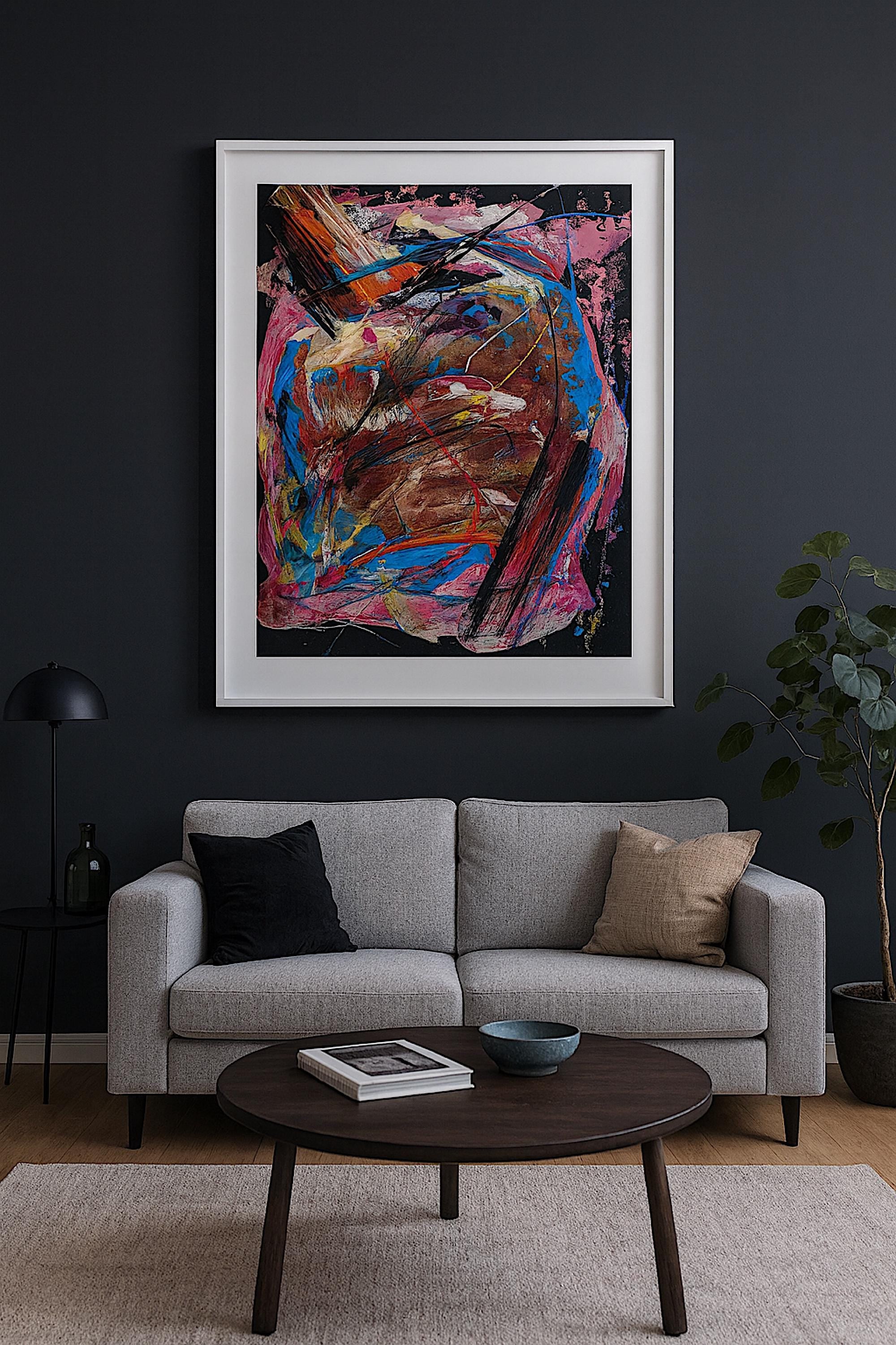 Handmade Abstract Acrylic Painting, Expressionist Wall Art (22x28 inch)