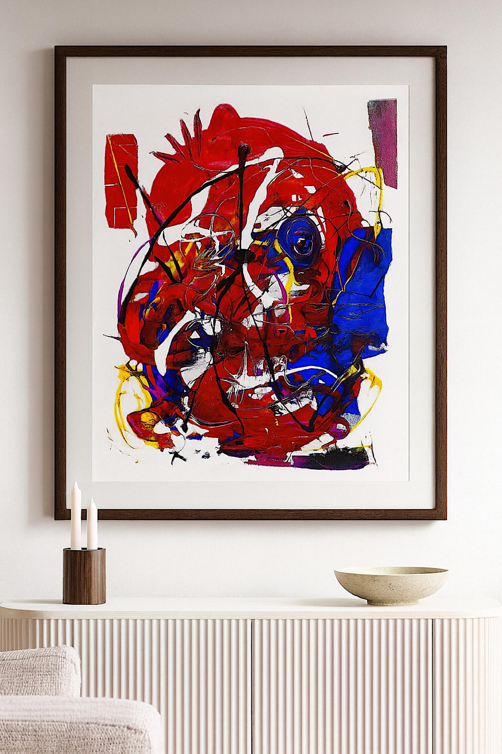 Original Abstract Expressionist Acrylic Painting - Modern Wall Decor (27x23 inch)