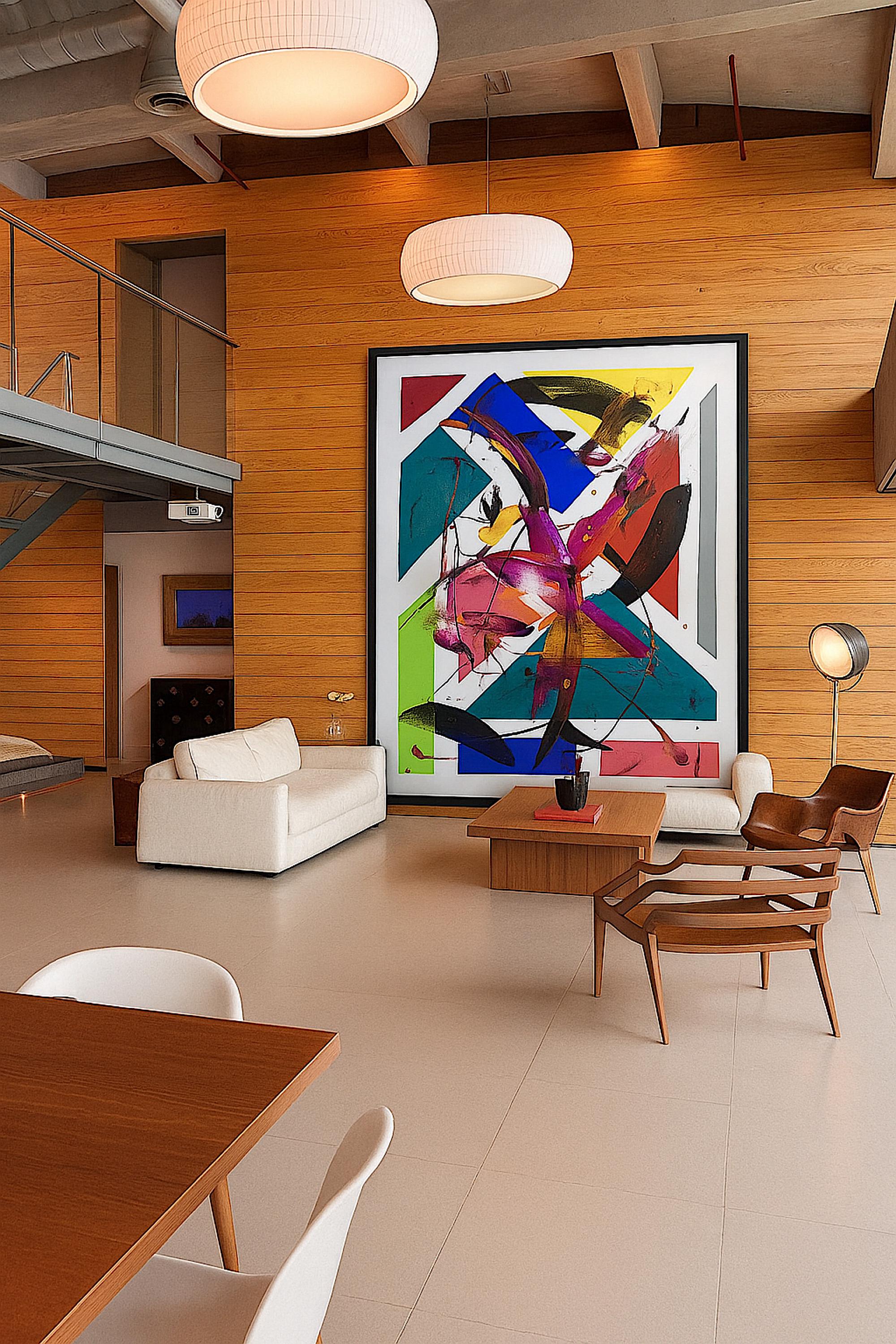 Handmade Abstract Acrylic Painting, Colorful Modern Art, Not a Print (22x28 inch)