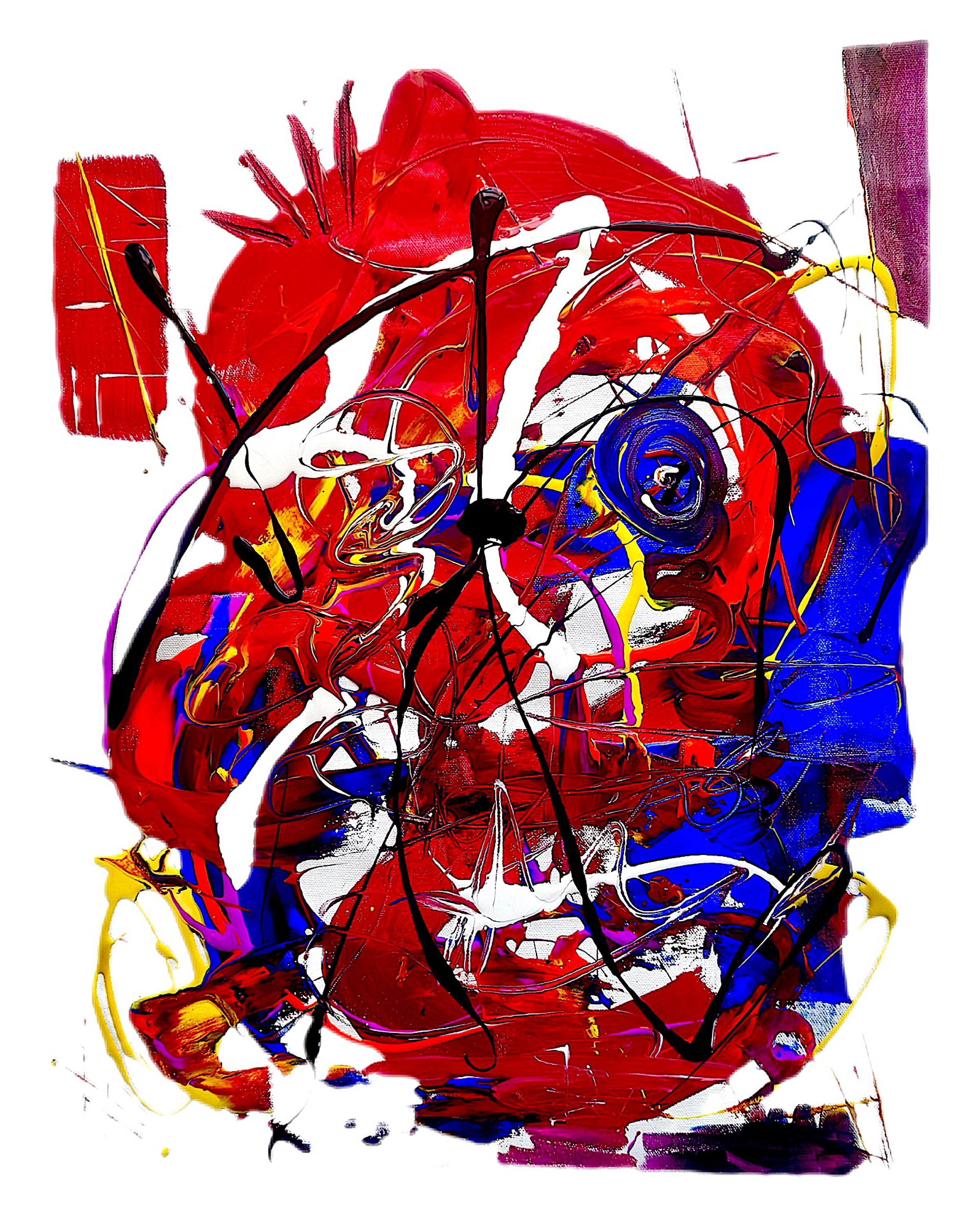 Original Abstract Expressionist Acrylic Painting - Modern Wall Decor (27x23 inch)