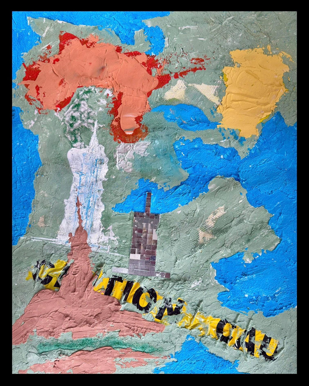 Textured Abstract Expressionist Painting, Mixed Media Wall Art (22x29 inch)