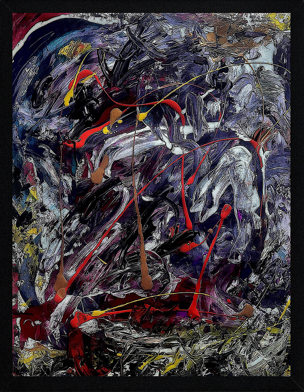 Abstract Expressionist Painting: Original Acrylic Art on Japanese Kraft Paper (27x23 inch)