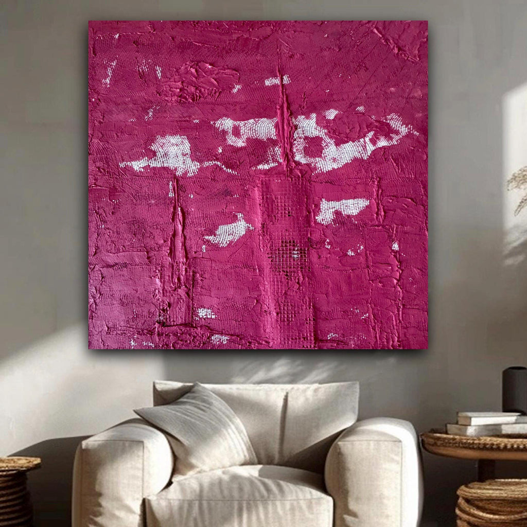 Abstract Mixed Media Texture Art, Handmade Contemporary Wall Art, Modern Minimal Relief Artwork, Unique Art Piece (24x24 inch)