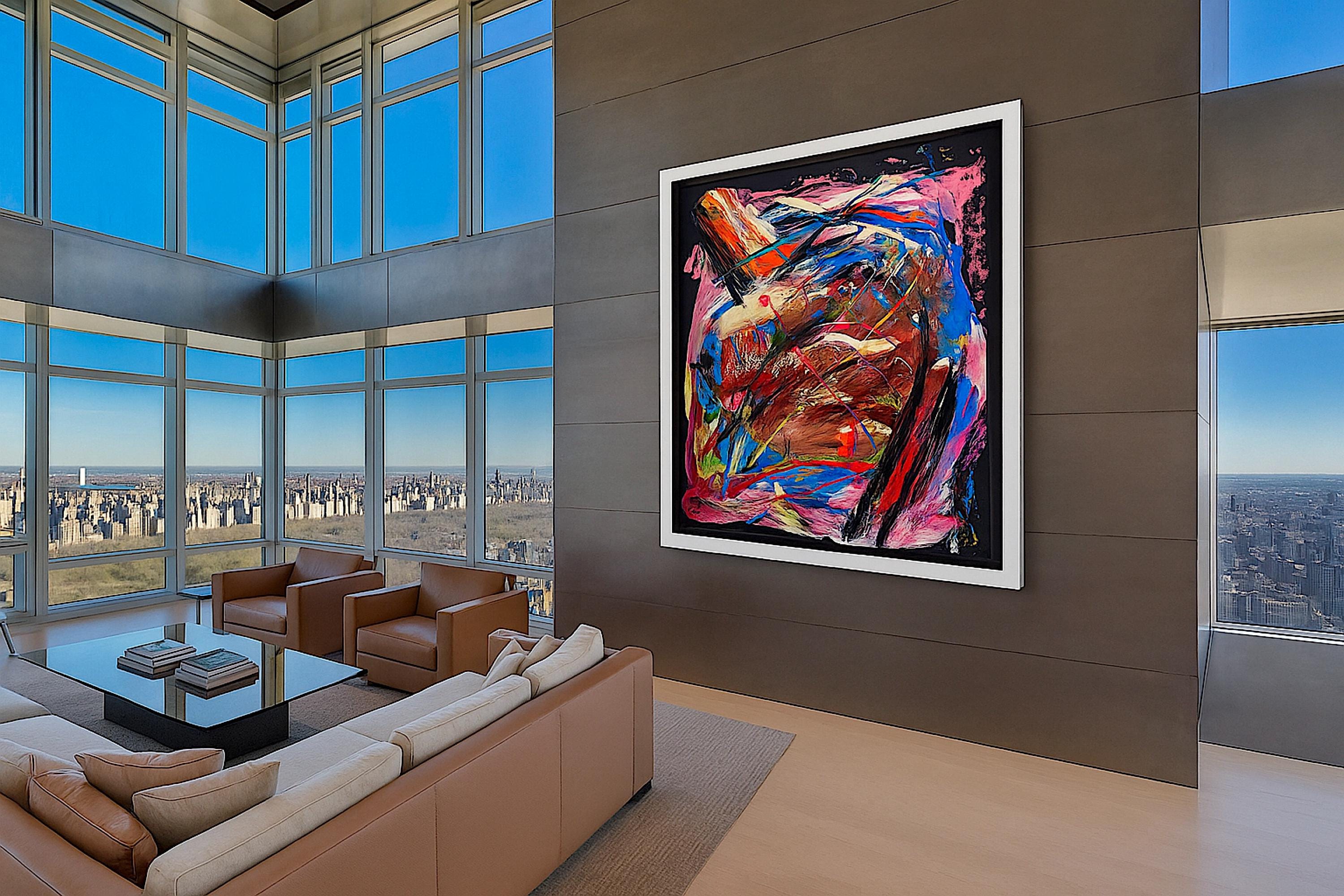 Handmade Abstract Acrylic Painting, Expressionist Wall Art (22x28 inch)