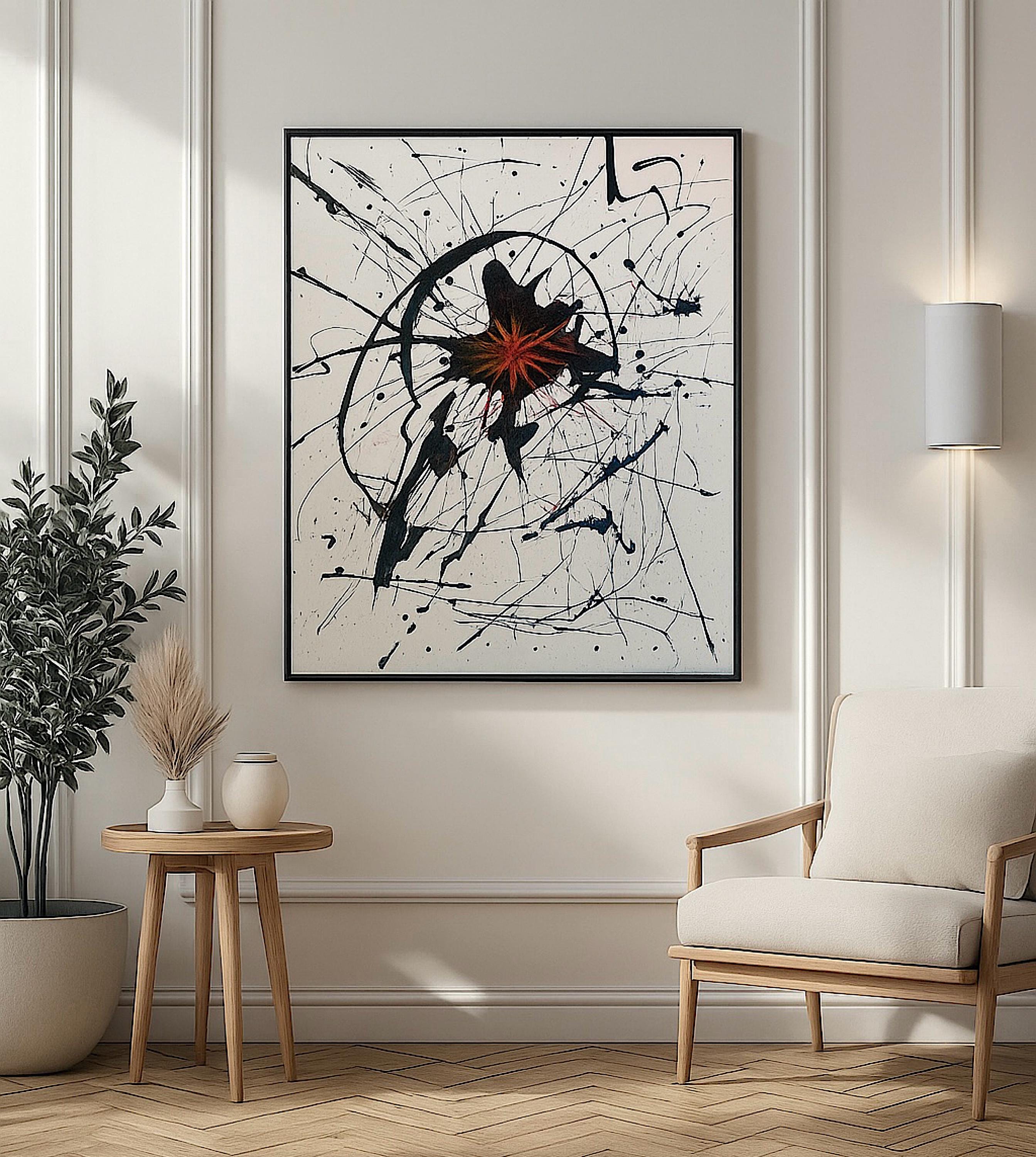 Handmade Abstract Expressionist Painting, Original Acrylic Art, Not a Print (22x28 inch)