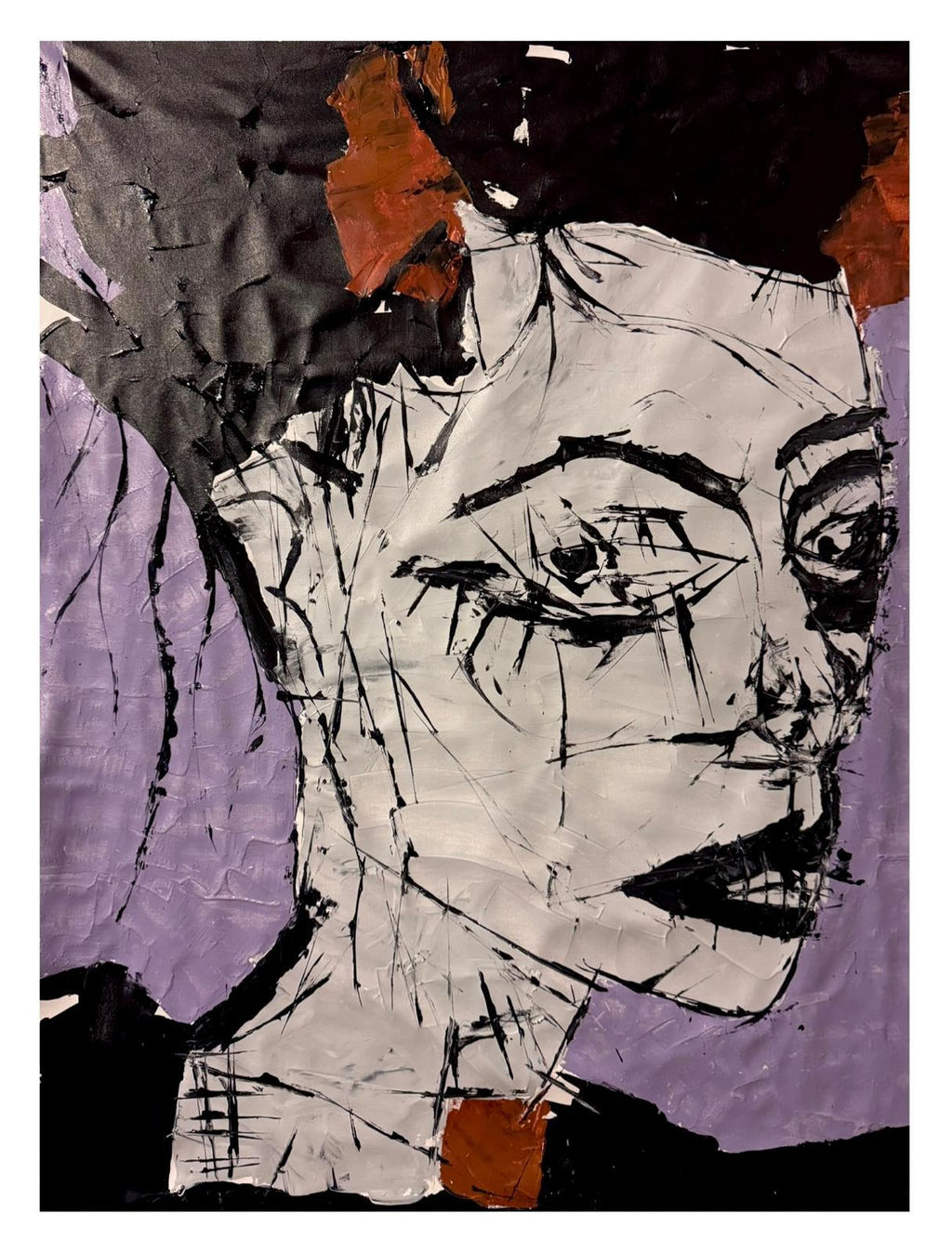 Abstract Expressionist Female Portrait | Original Acrylic on Canvas | Textured Modern Figurative Wall Art 30x40 Inch