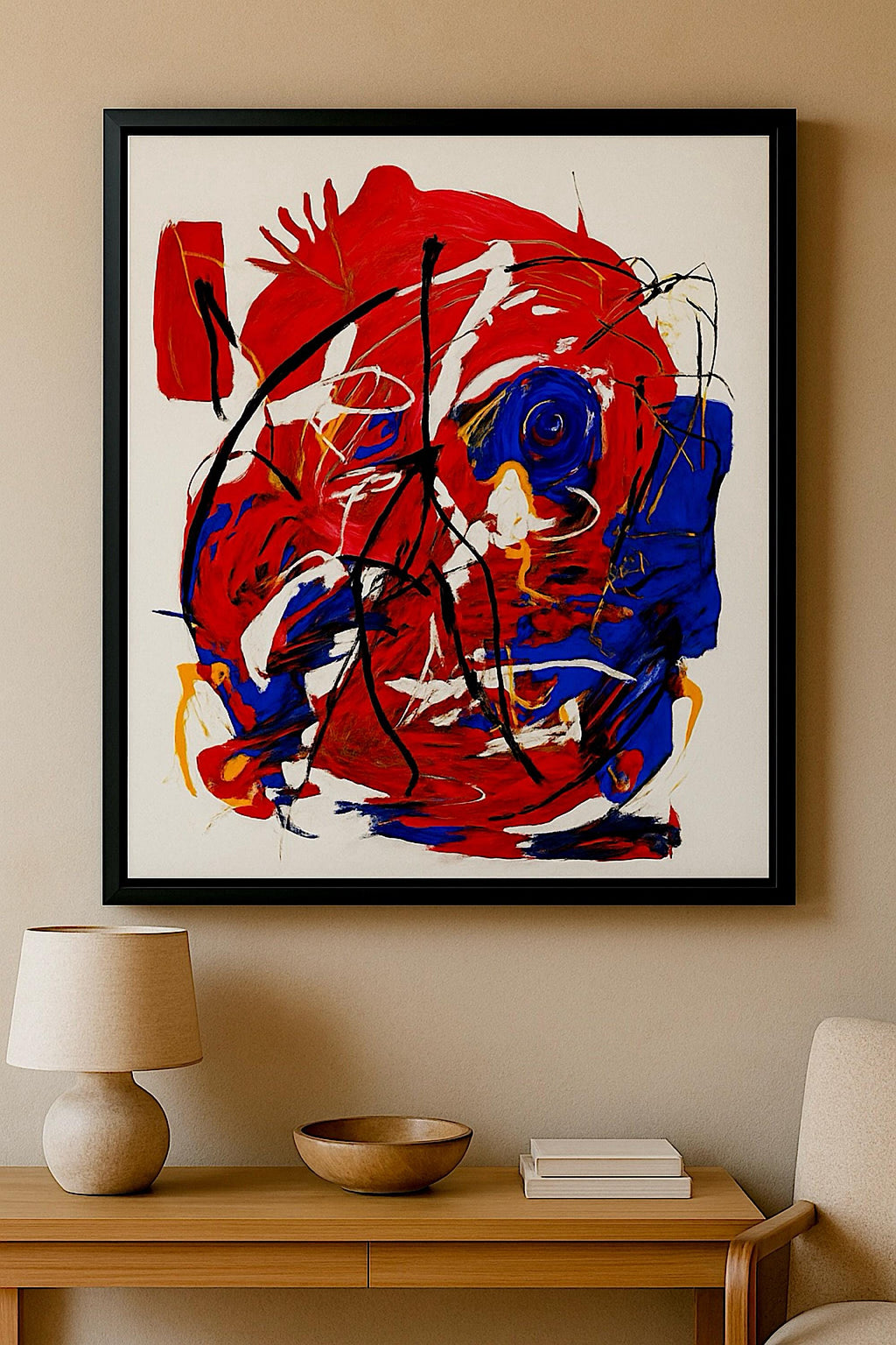 Original Abstract Expressionist Acrylic Painting - Modern Wall Decor (27x23 inch)