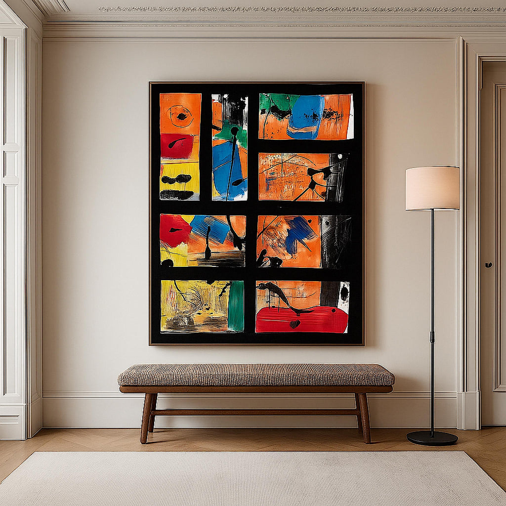 Handmade Abstract Acrylic Painting, Bold Colors, Expressionist Art, Not a Print (22x28 inch)