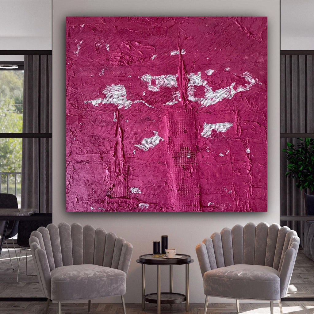 Abstract Mixed Media Texture Art, Handmade Contemporary Wall Art, Modern Minimal Relief Artwork, Unique Art Piece (24x24 inch)