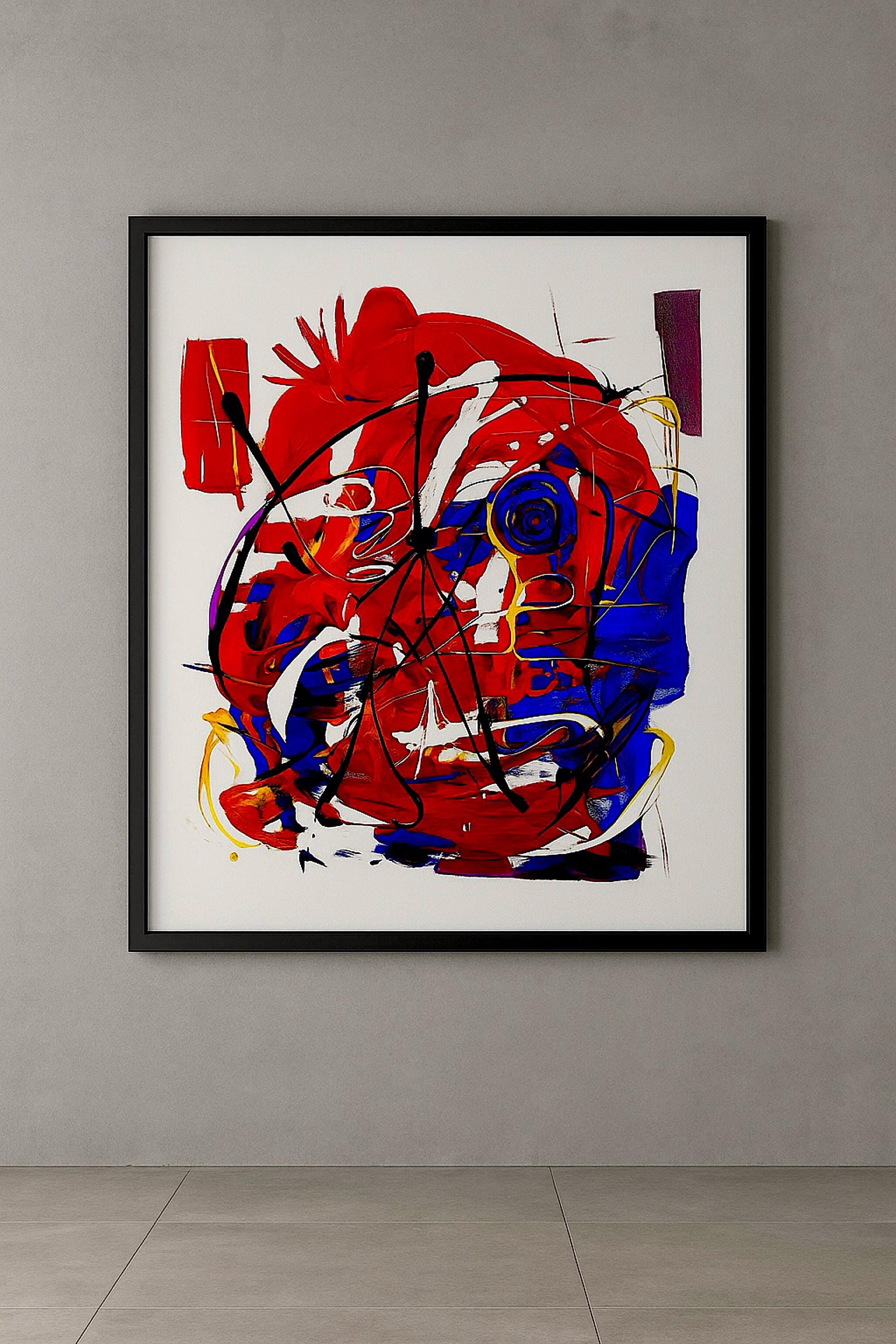 Original Abstract Expressionist Acrylic Painting - Modern Wall Decor (27x23 inch)