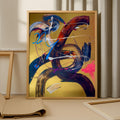 Handmade Abstract Acrylic Painting, Gold Accent, Modern Wall Art (22x28 inch)