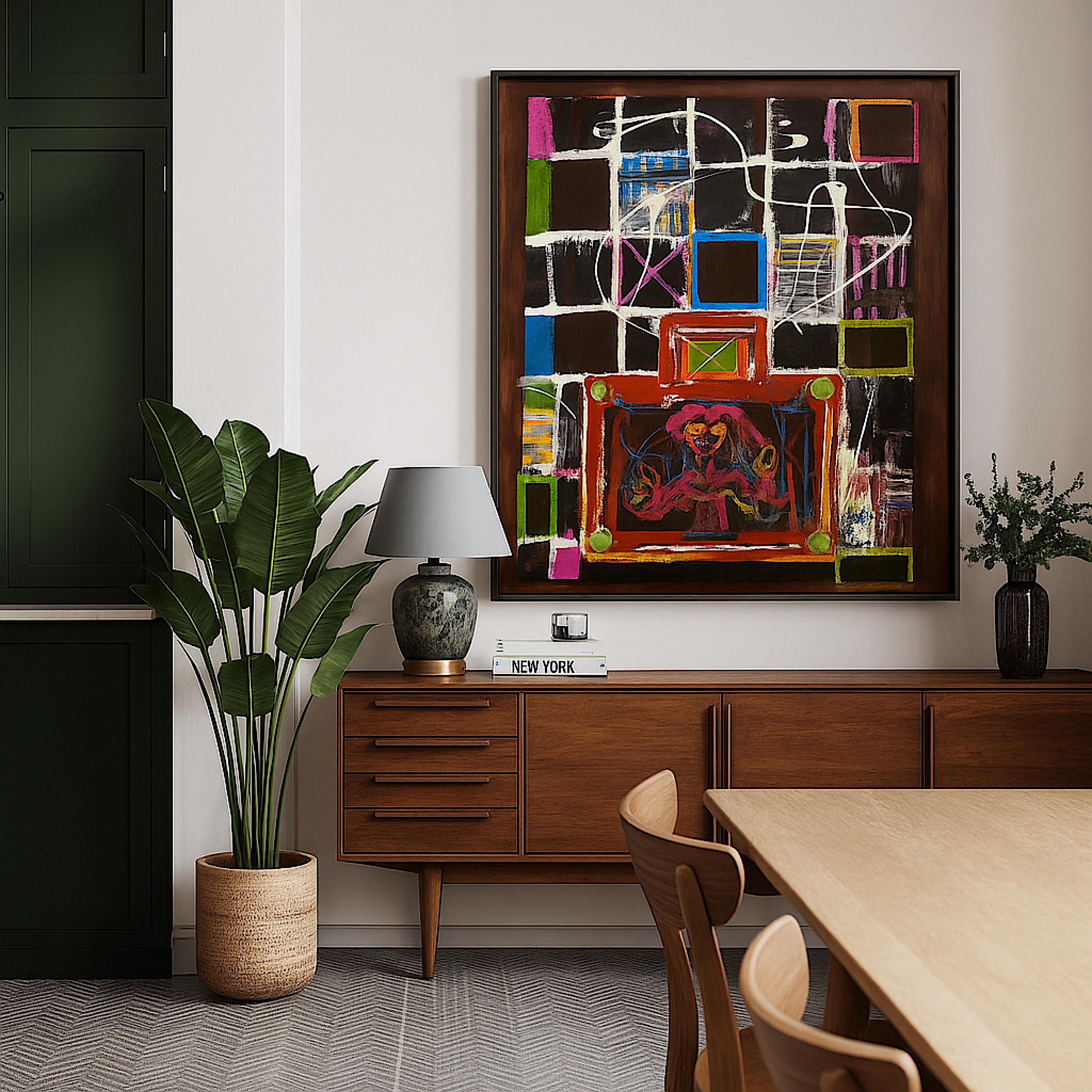 Handmade Abstract Acrylic Painting, Colorful Mixed Media Artwork, Not a Print (22x28 inch)