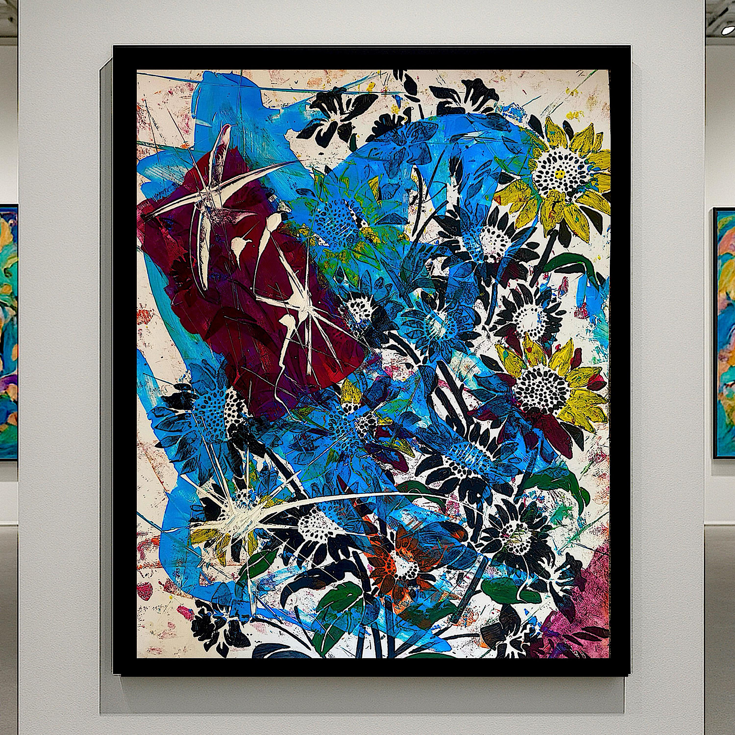 Original Acrylic Abstract on Paper Poster, One-of-a-Kind Hand-Painted Artwork, Not a Print  (22x28 inch)