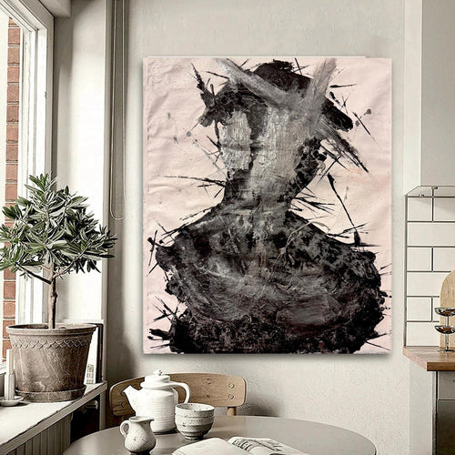 Abstract Expressionist Portrait – Figurative Acrylic Painting on Canvas (20x24 inch Canvas)