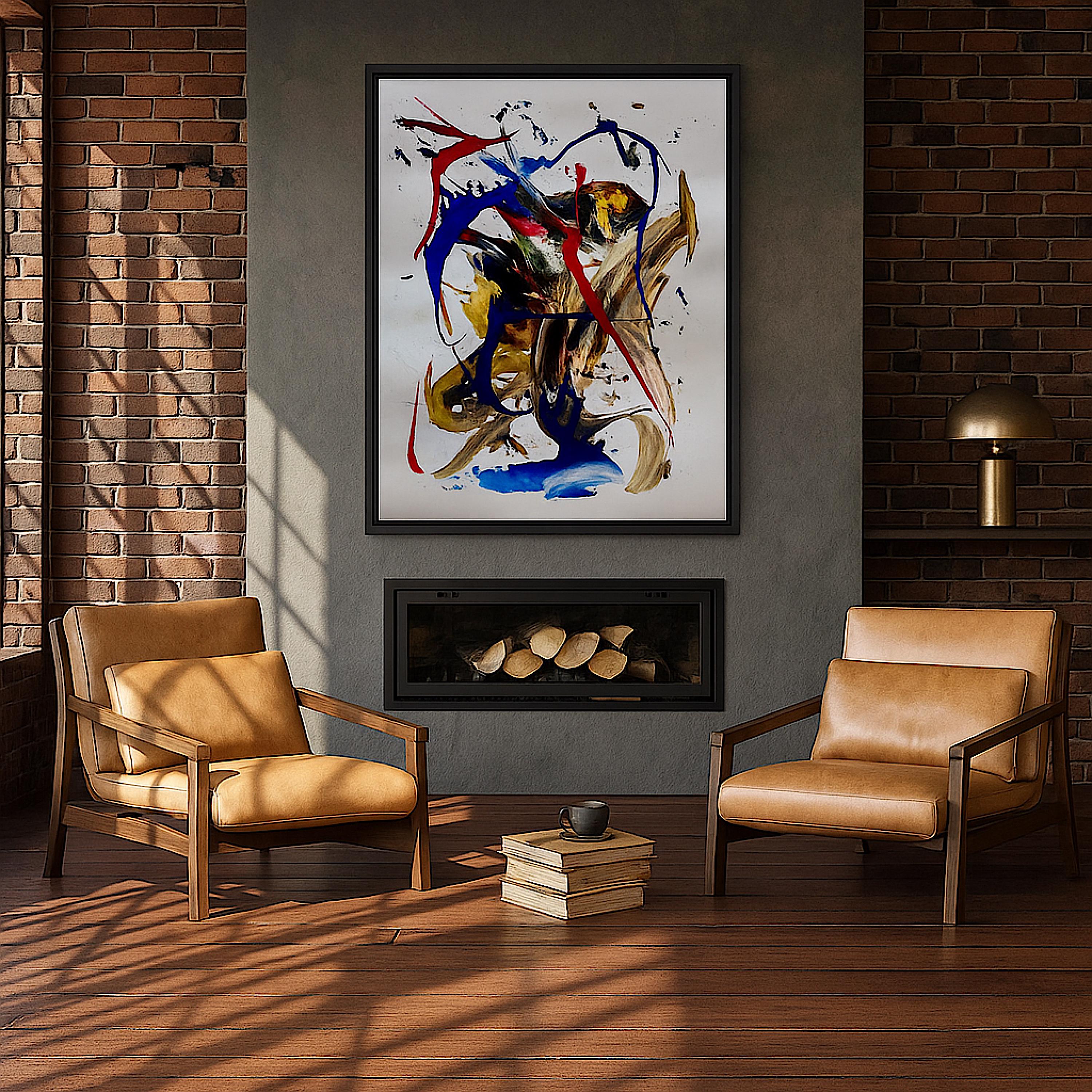 Original Abstract Expressionist Painting, Colorful Acrylic Art, Not a Print (22x28 inch)