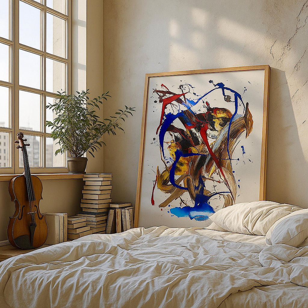 Original Abstract Expressionist Painting, Colorful Acrylic Art, Not a Print (22x28 inch)