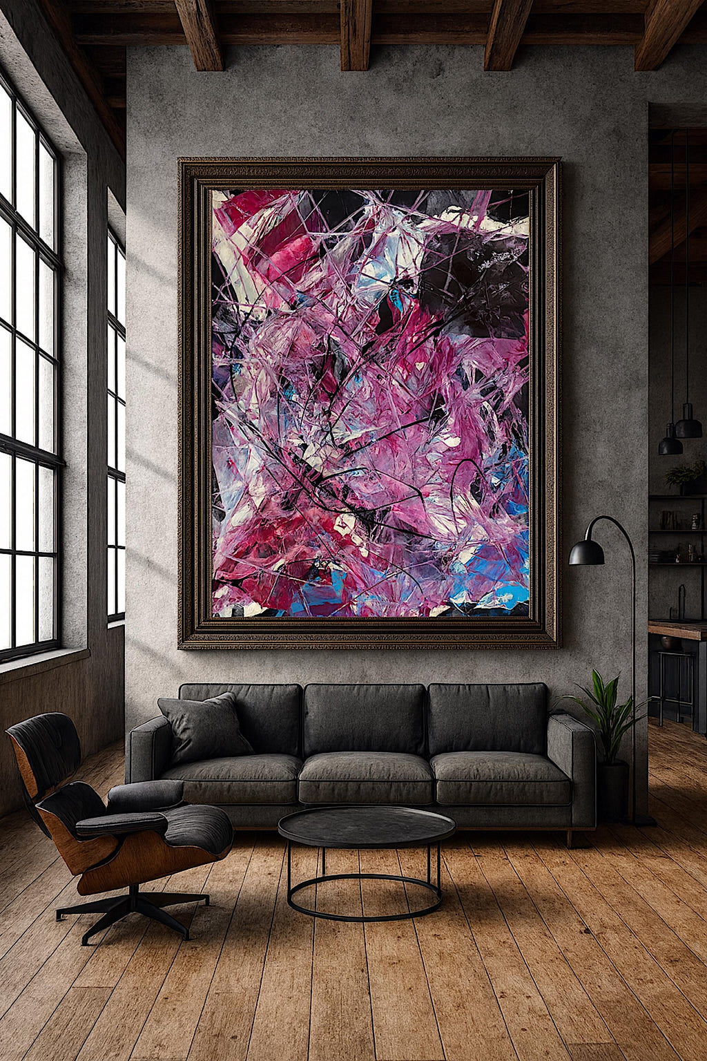 Handmade Abstract Acrylic Painting, Modern Wall Decor, Not a Print (22x28 inch)